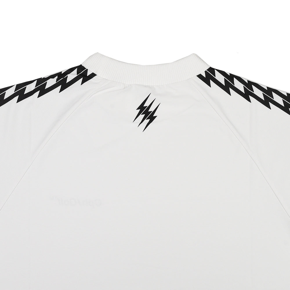 THUNDER STRIPES MOCK NECK TEE WHITE – Cph/Golf™︎