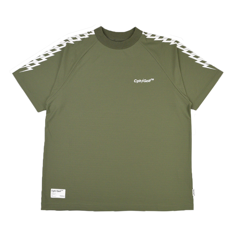 THUNDER STRIPES MOCK NECK TEE KHAKI – Cph/Golf™︎