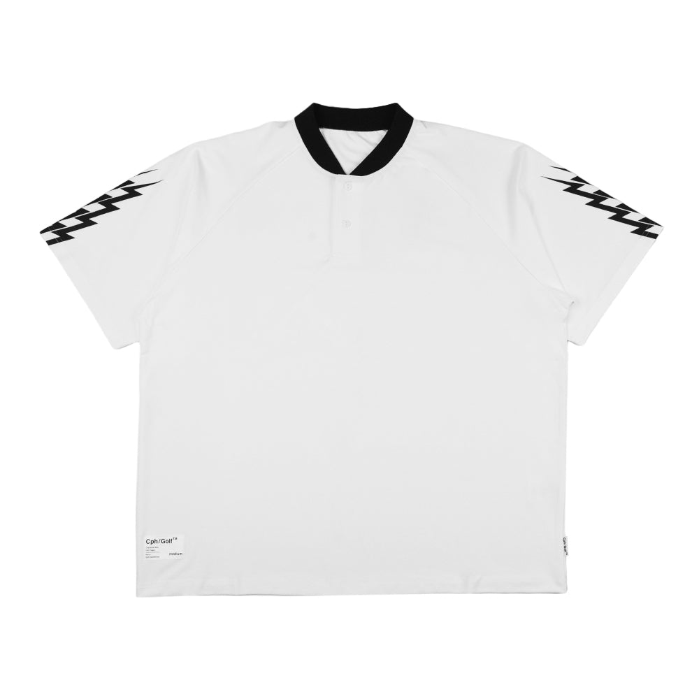 THUNDER STRIPES HENRY NECK POLO WHITE – Cph/Golf™︎