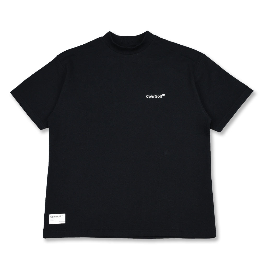 Cph/Golf™ LOGO HALF MOCK NECK TEE BLACK – Cph/Golf™︎