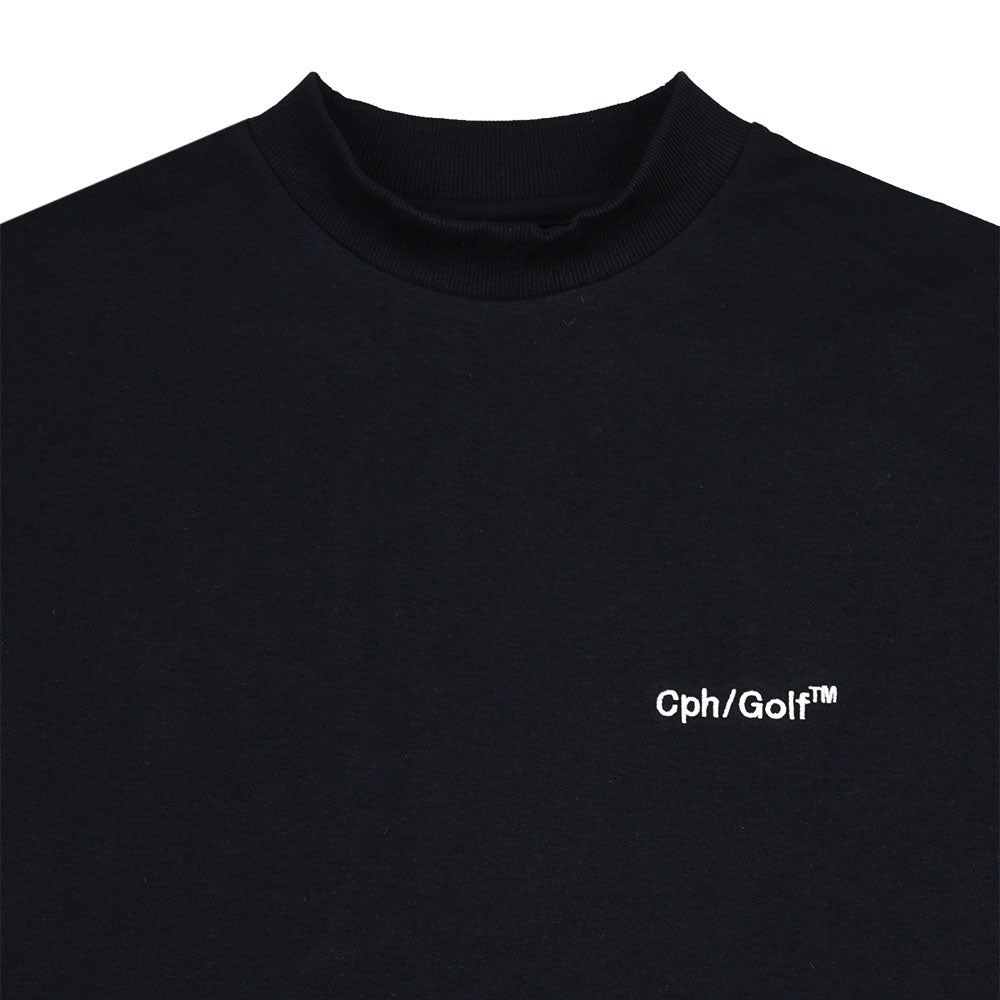 Cph/Golf™ LOGO HALF MOCK NECK TEE BLACK – Cph/Golf™︎
