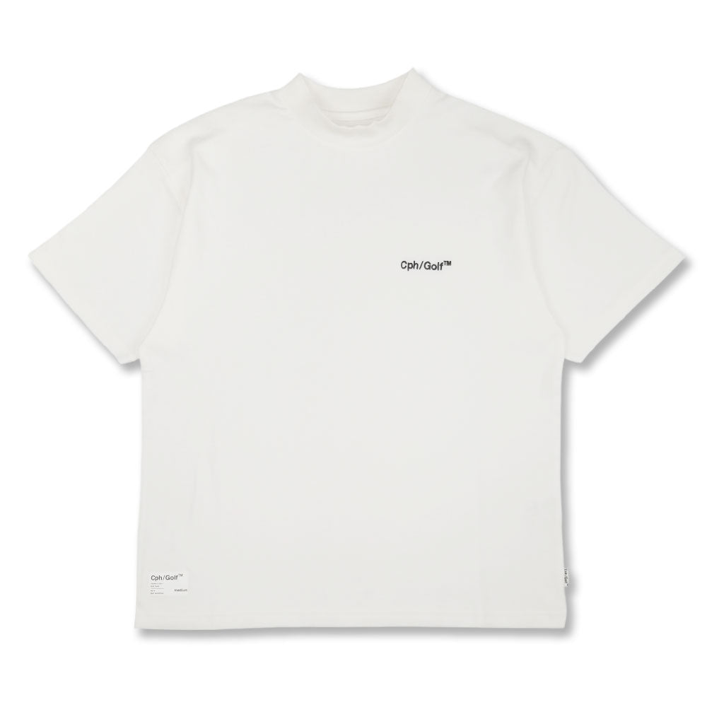 Cph/Golf™ LOGO HALF MOCK NECK TEE WHITE – Cph/Golf™︎