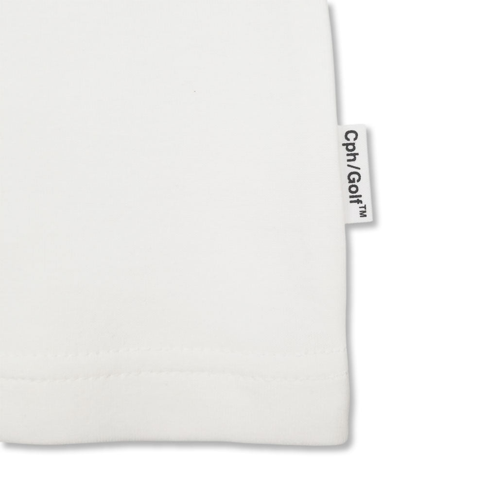 Cph/Golf™ LOGO HALF MOCK NECK TEE WHITE – Cph/Golf™︎