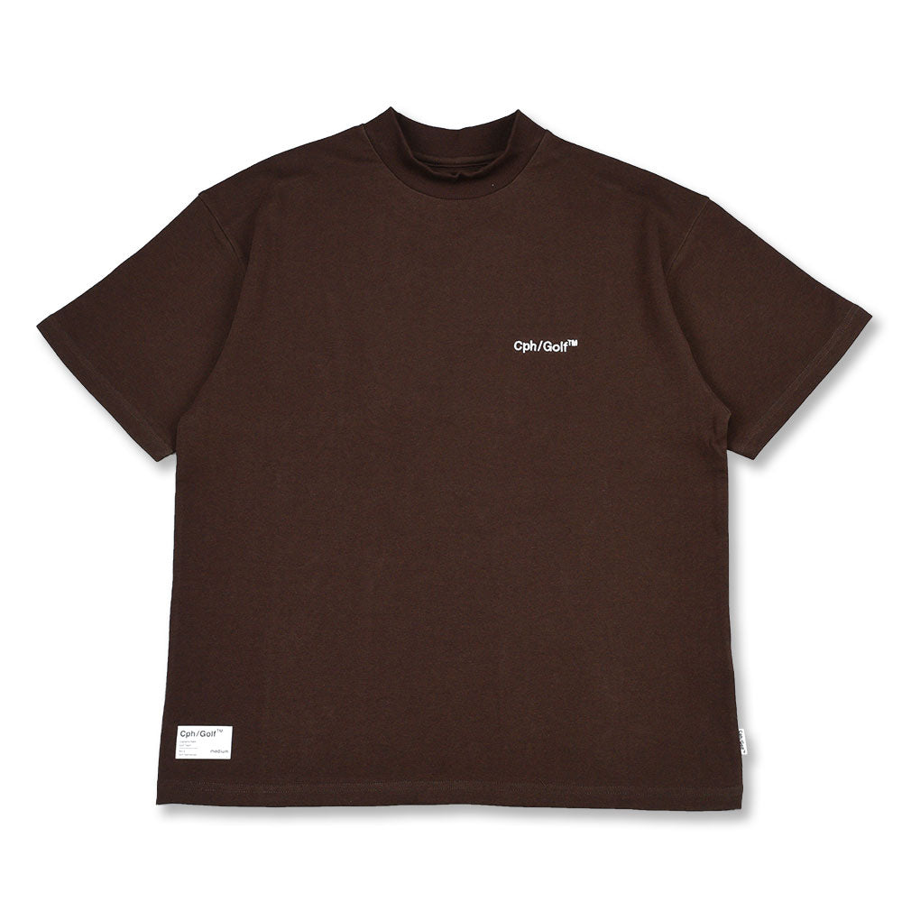 Cph/Golf™ LOGO HALF MOCK NECK TEE BROWN – Cph/Golf™︎