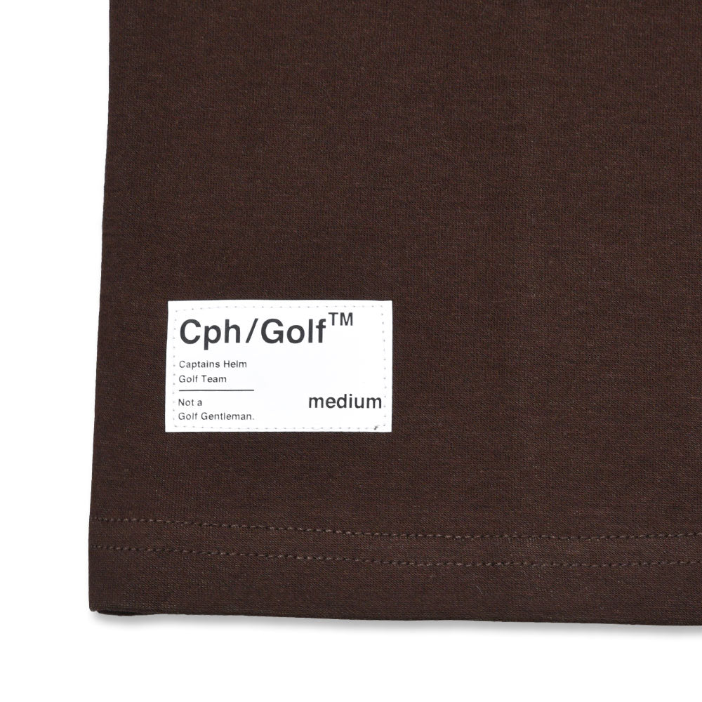 Cph/Golf™ LOGO HALF MOCK NECK TEE BROWN – Cph/Golf™︎