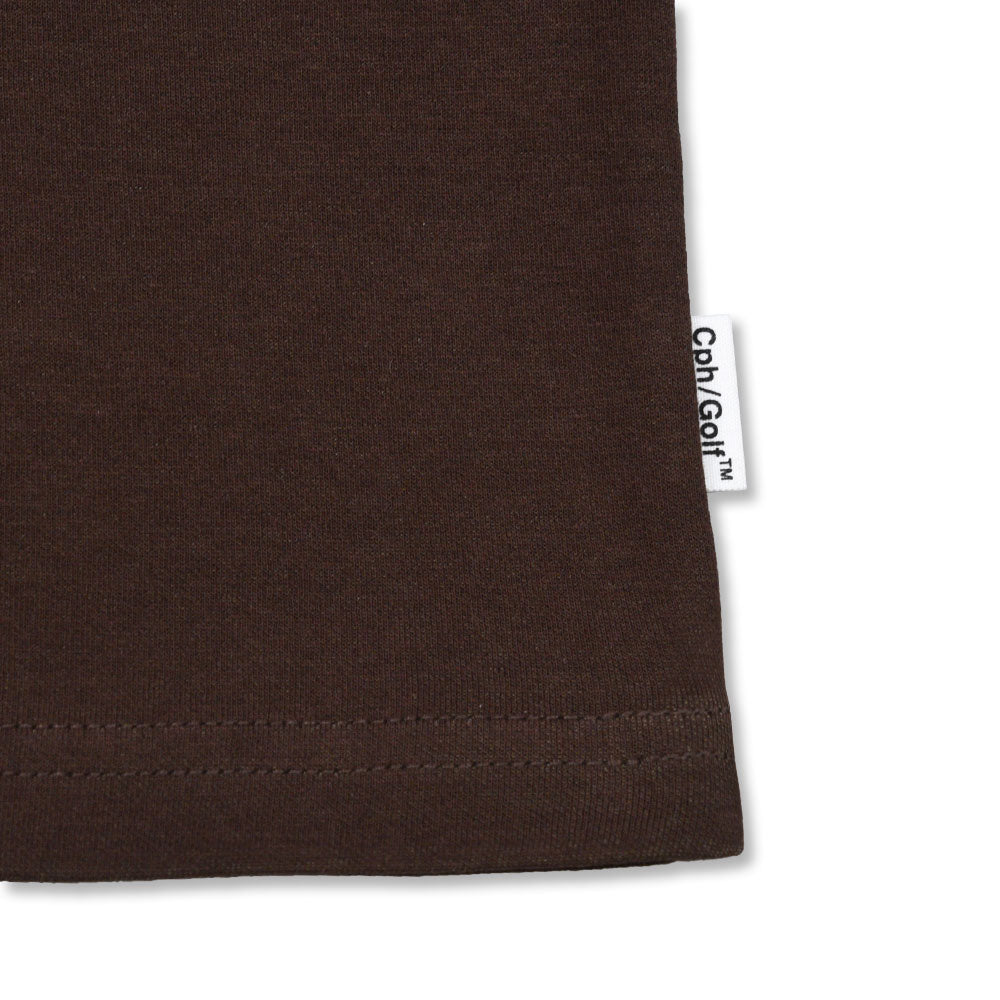 Cph/Golf™ LOGO HALF MOCK NECK TEE BROWN – Cph/Golf™︎