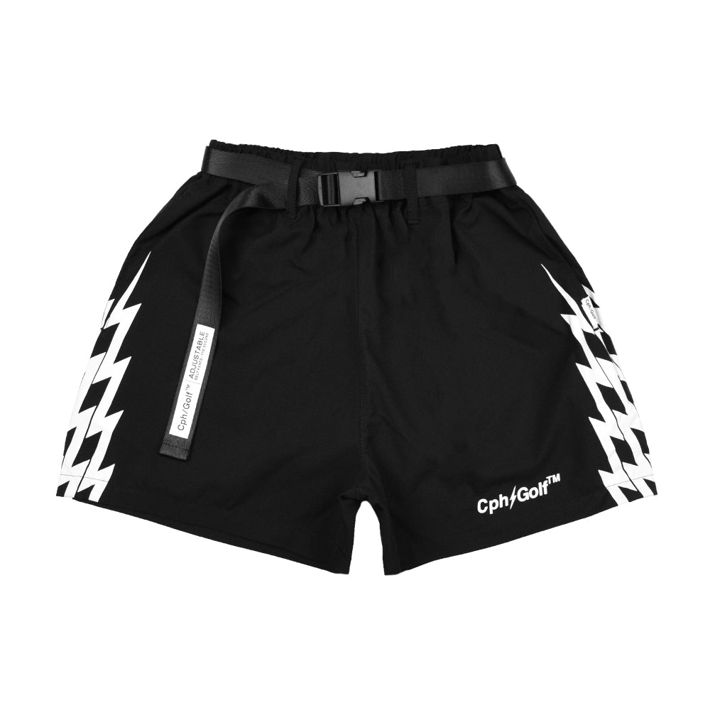WOMEN] #THUNDER STRIPES ADJUSTABLE SHORTS BLACK – Cph/Golf™︎