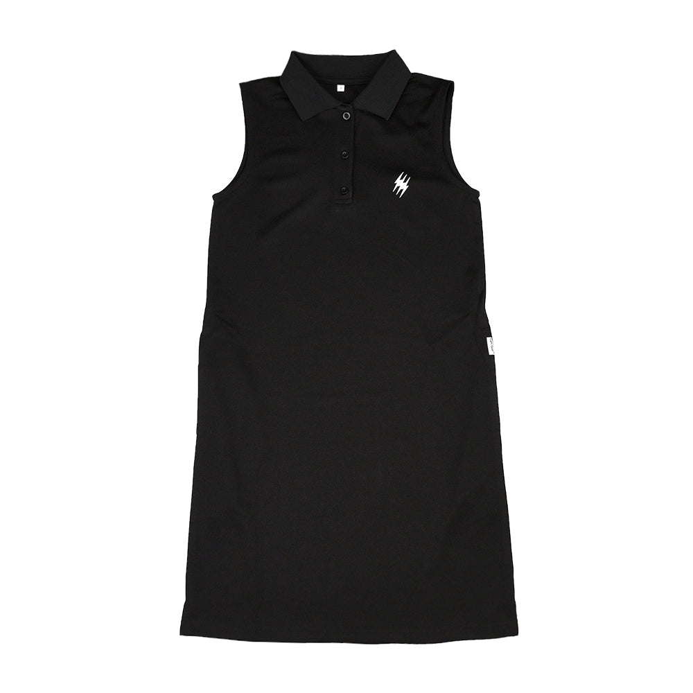 ☺*︎様 Cph/Golf ノースリーブポロワンピース ブラック WOMEN] #THUNDER STIPES NO SLEEVE POLO ONE PIECE BLACK – Cph/Golf™︎