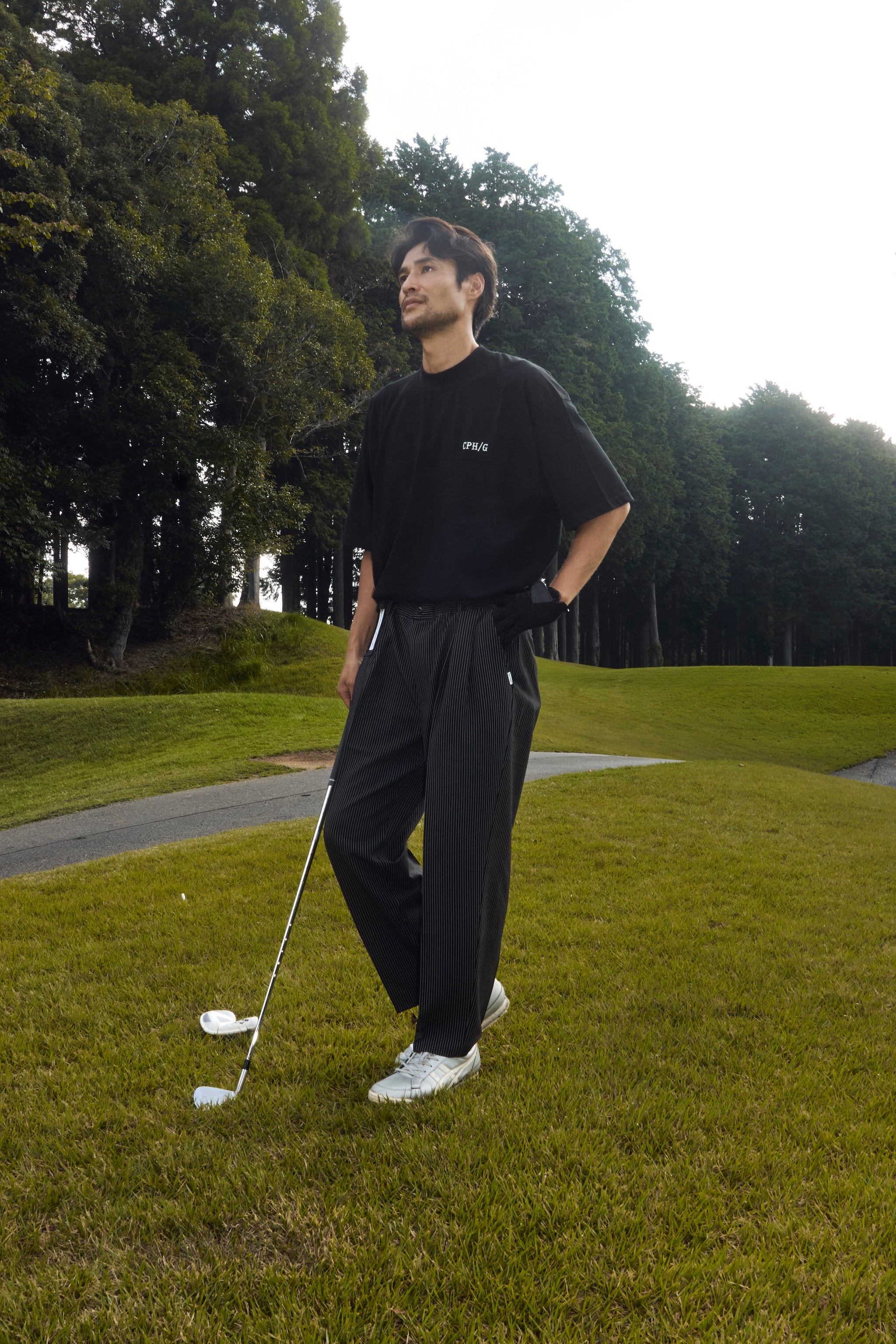 FRONT POCKET CLASSIC COTTON HALF MOCK NECK TEE BLACK – Cph/Golf™︎