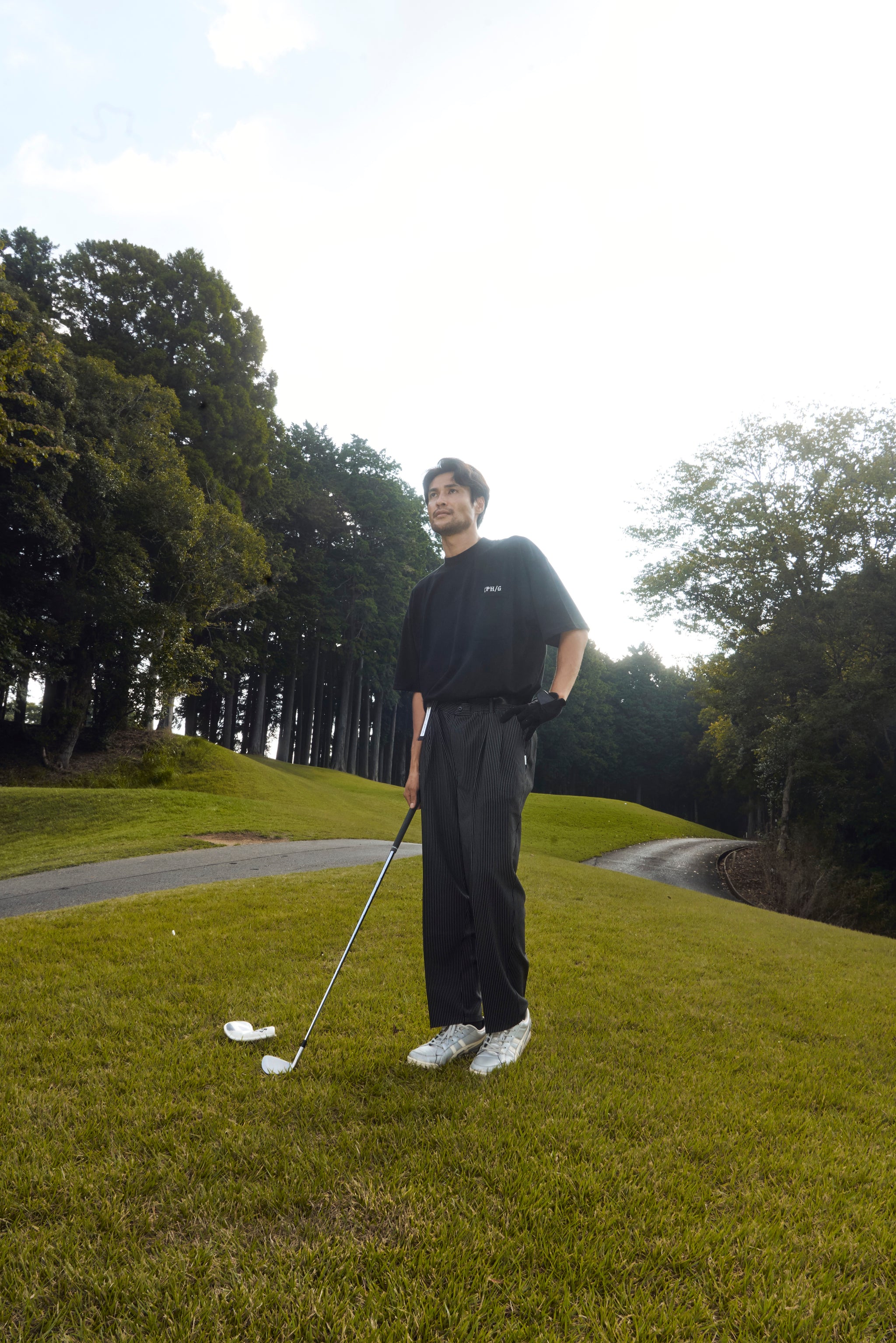 FRONT POCKET CLASSIC COTTON HALF MOCK NECK TEE BLACK – Cph/Golf™︎