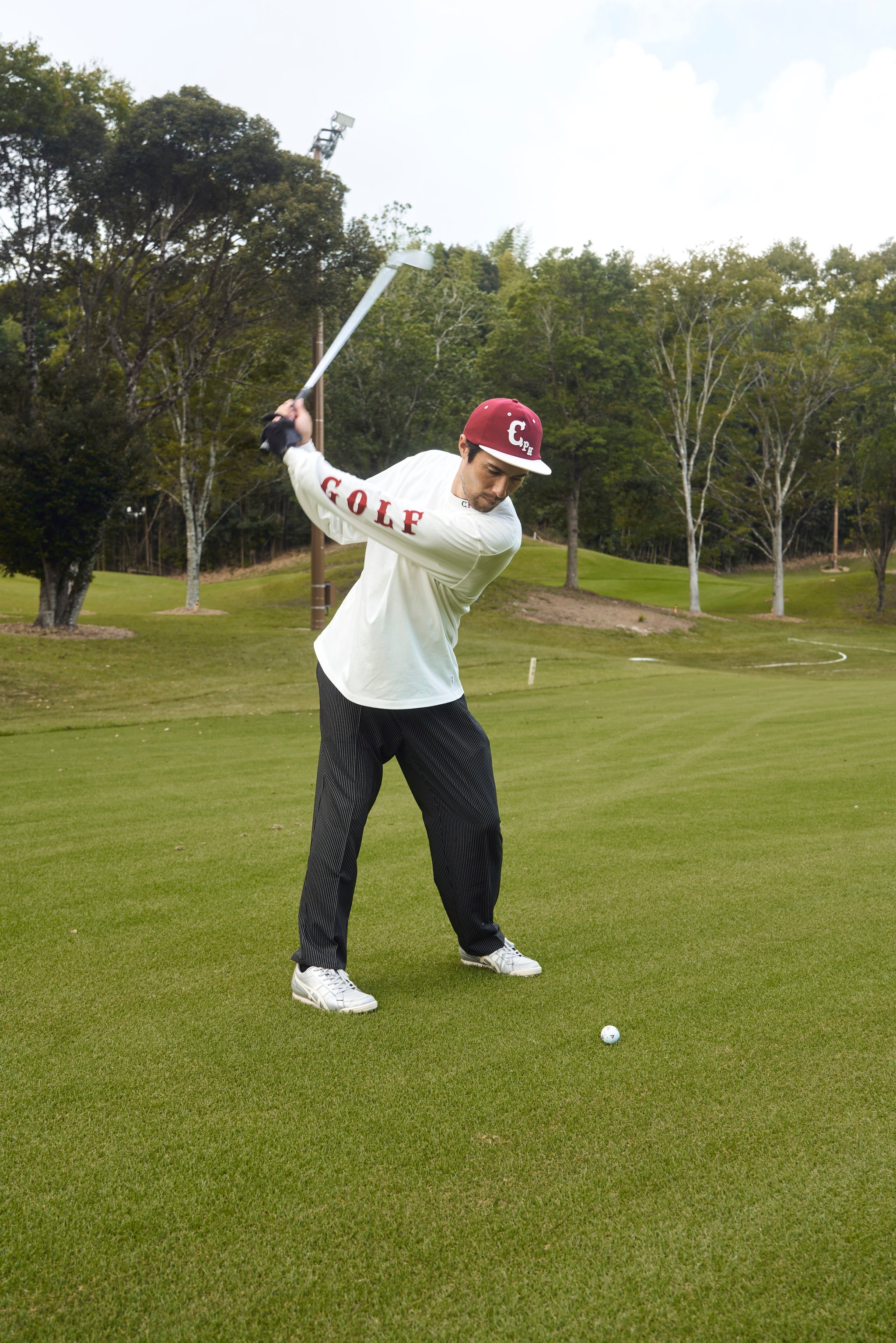 メンズウェア Captains Helm Golf MOCK NECK TEE RED CLASSIC SLEEVE WAPPEN LS MOCK NECK TEE RED – Cph/Golf™︎