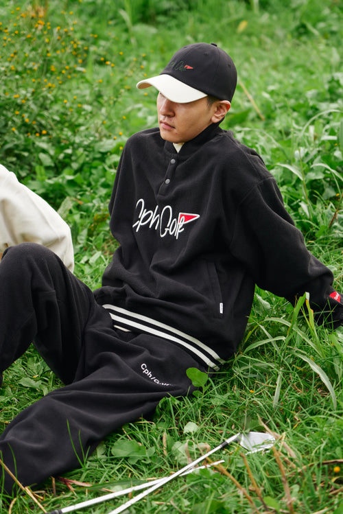 FLAG LOGO MICRO FLEECE PULLOVER BLACK – Cph/Golf™︎