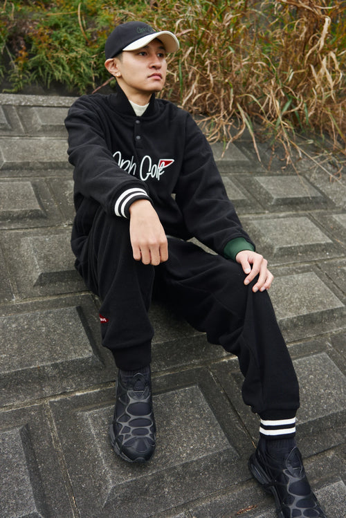 FLAG LOGO MICRO FLEECE PULLOVER BLACK – Cph/Golf™︎