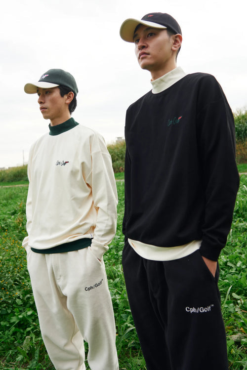 FLAG LOGO LS MOCK NECK TEE BLACK – Cph/Golf™︎