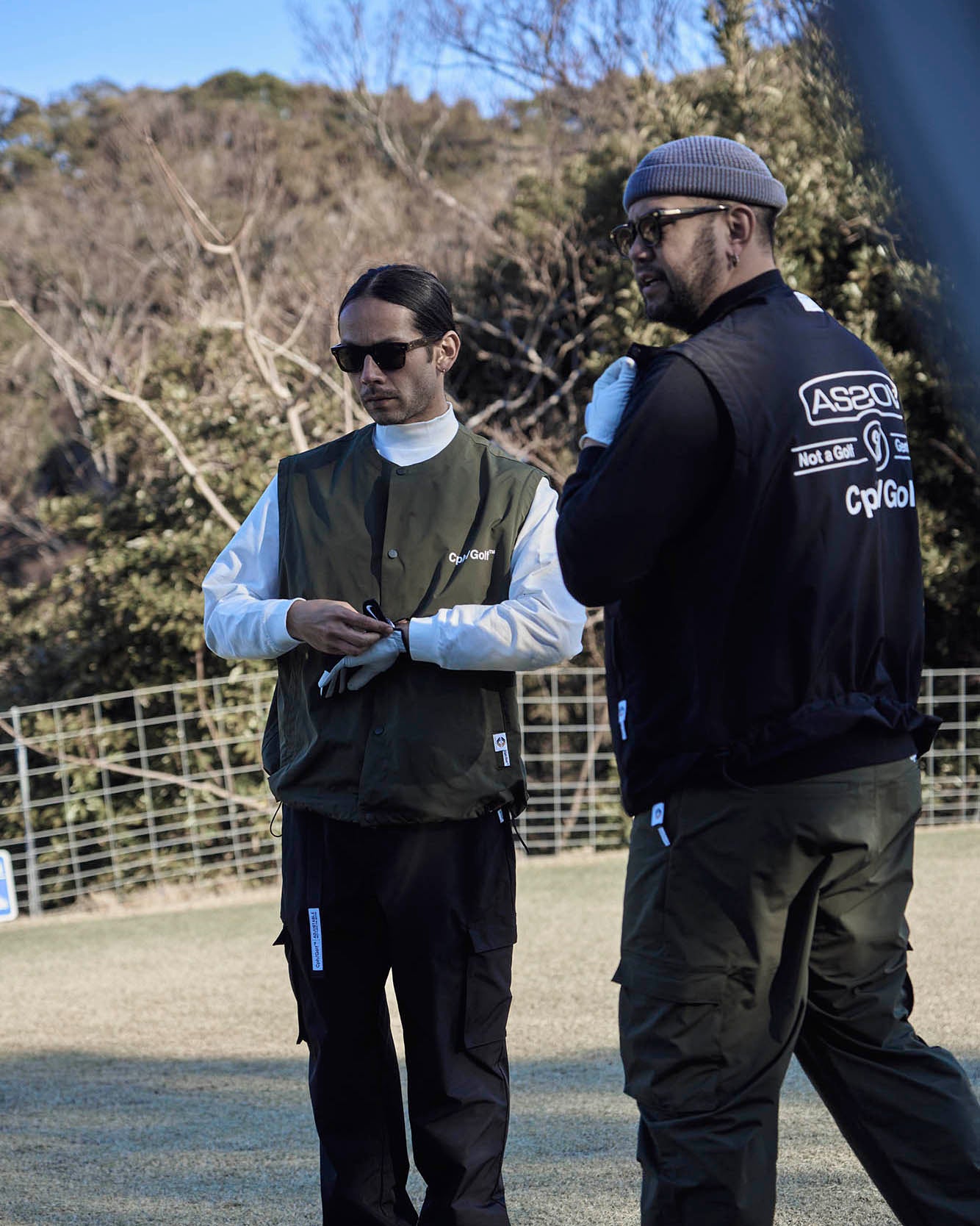 AS2OV × Cph/Golf™ #DETACHABLE VEST NO COLLAR JACKET - KHAKI