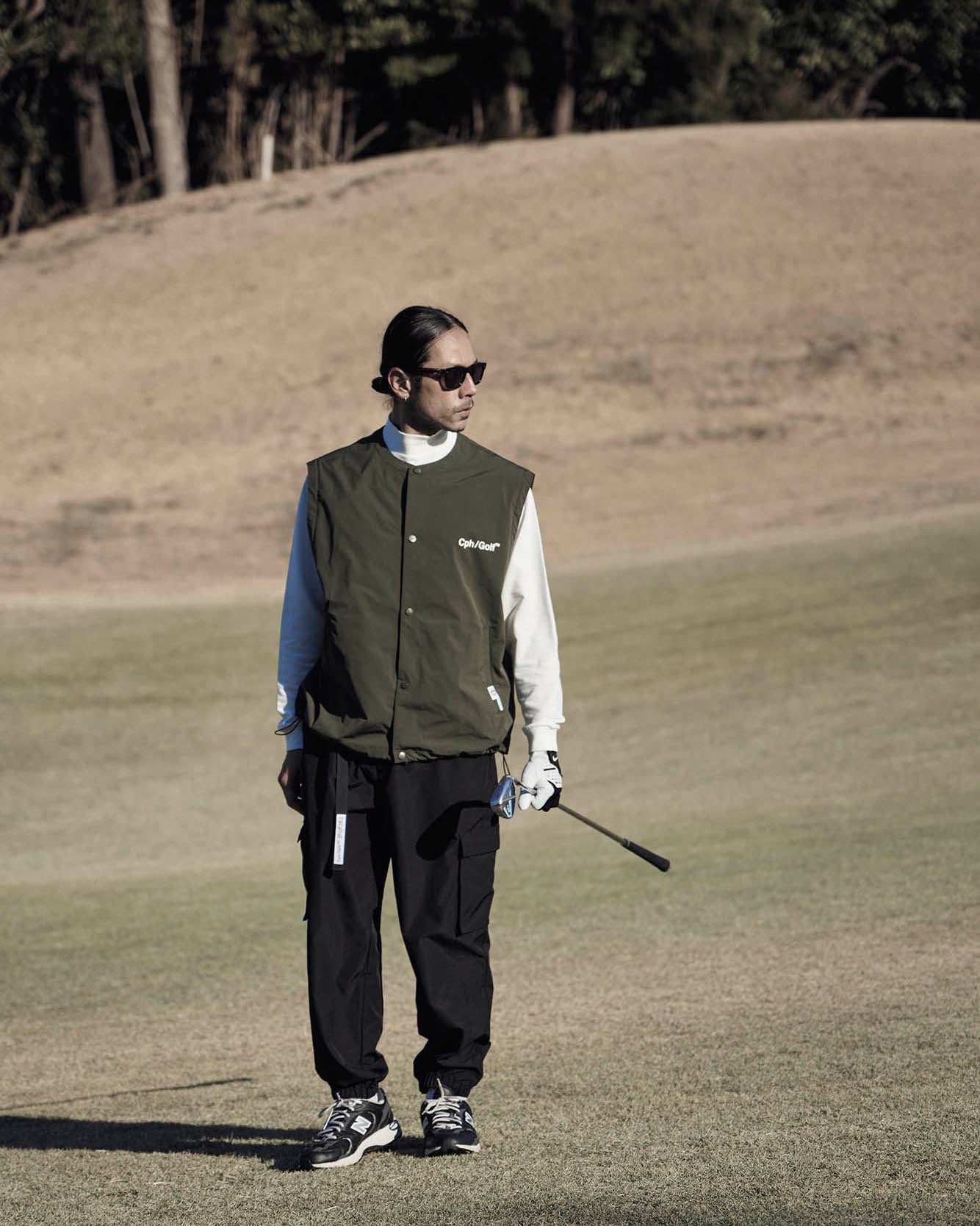 AS2OV × Cph/Golf™ #DETACHABLE VEST NO COLLAR JACKET - KHAKI