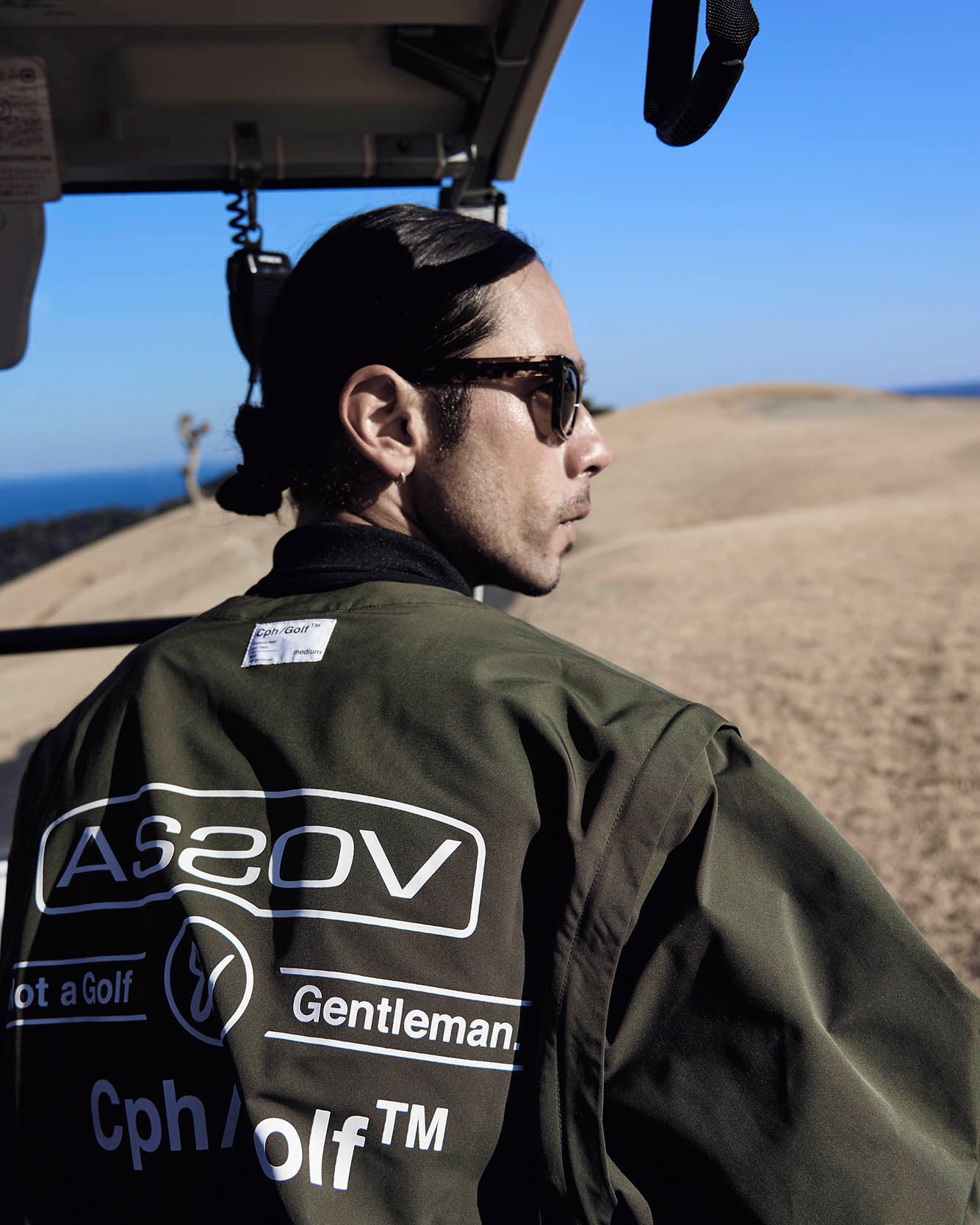 AS2OV × Cph/Golf™ #DETACHABLE VEST NO COLLAR JACKET - KHAKI