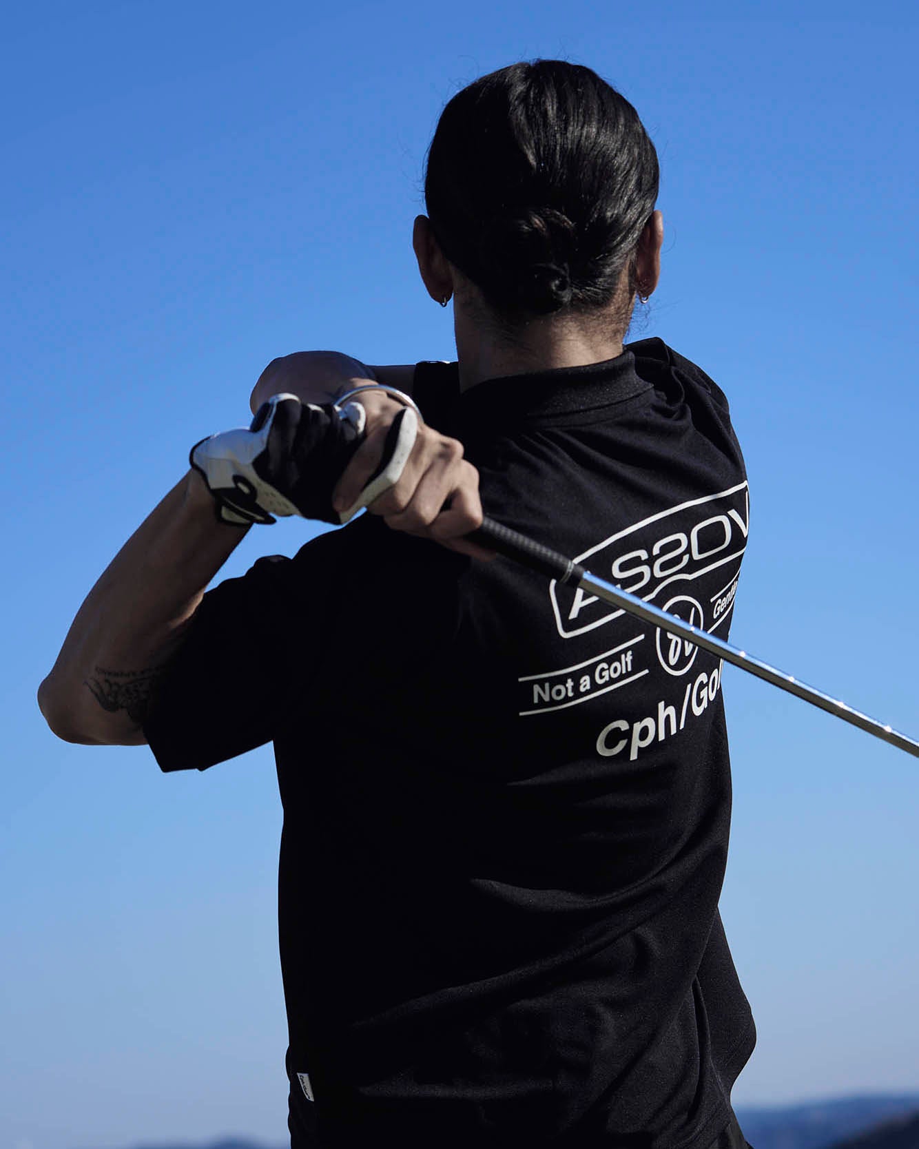 AS2OV × Cph/Golf™ #OVERSIZED S/S POLO - BLACK - – Cph/Golf™︎