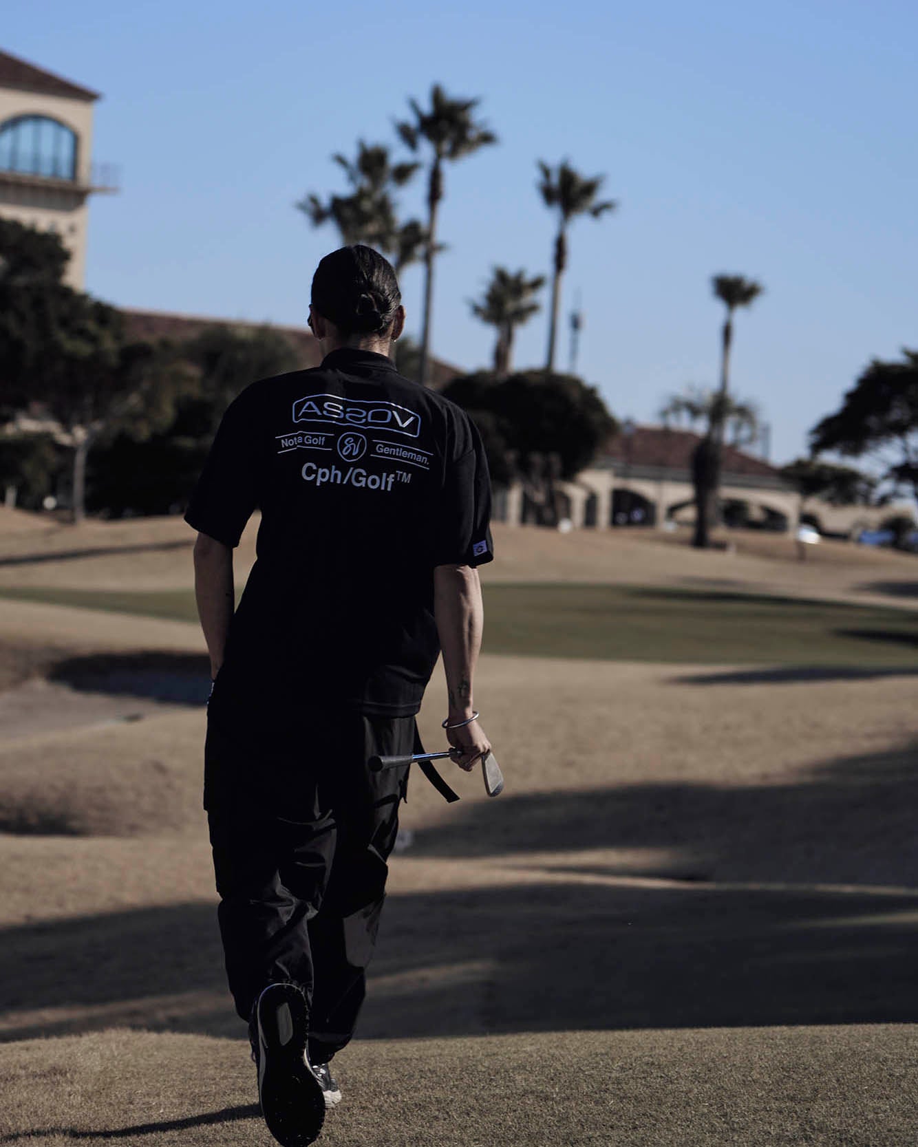 AS2OV x Cph/Golf™ ブラックプルオーバー AS2OV × Cph/Golf™ #OVERSIZED S/S POLO - BLACK - – Cph/Golf™︎