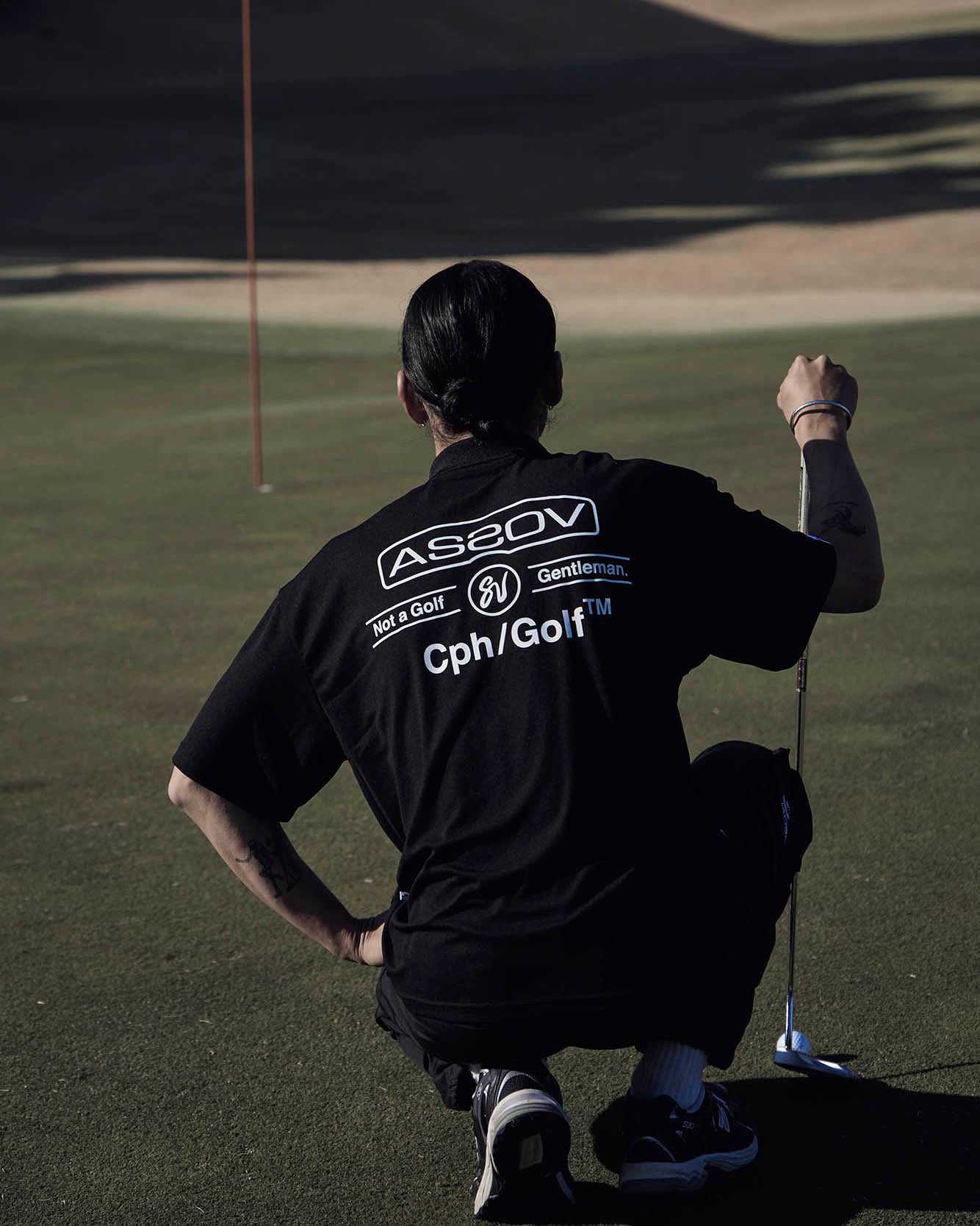 AS2OV × Cph/Golf™ #OVERSIZED S/S POLO - BLACK - – Cph/Golf™︎