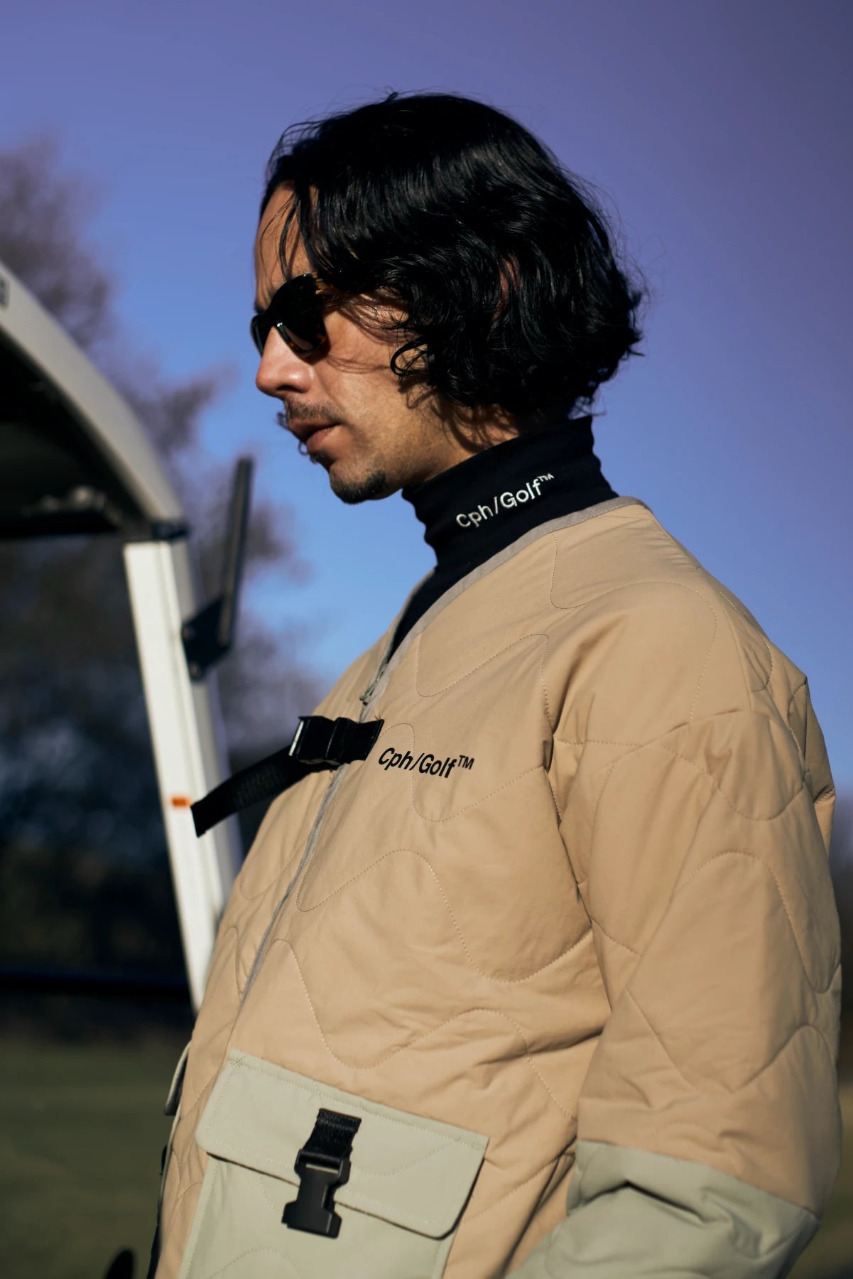 BICOLOR QUILTING NO COLLAR JACKET BEIGE – Cph/Golf™︎