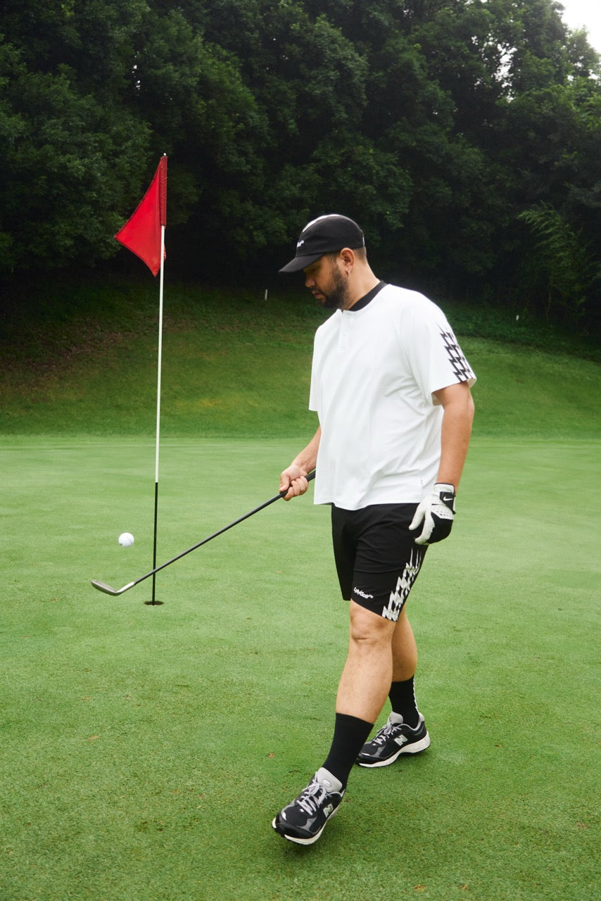 THUNDER STRIPES HENRY NECK POLO WHITE – Cph/Golf™︎