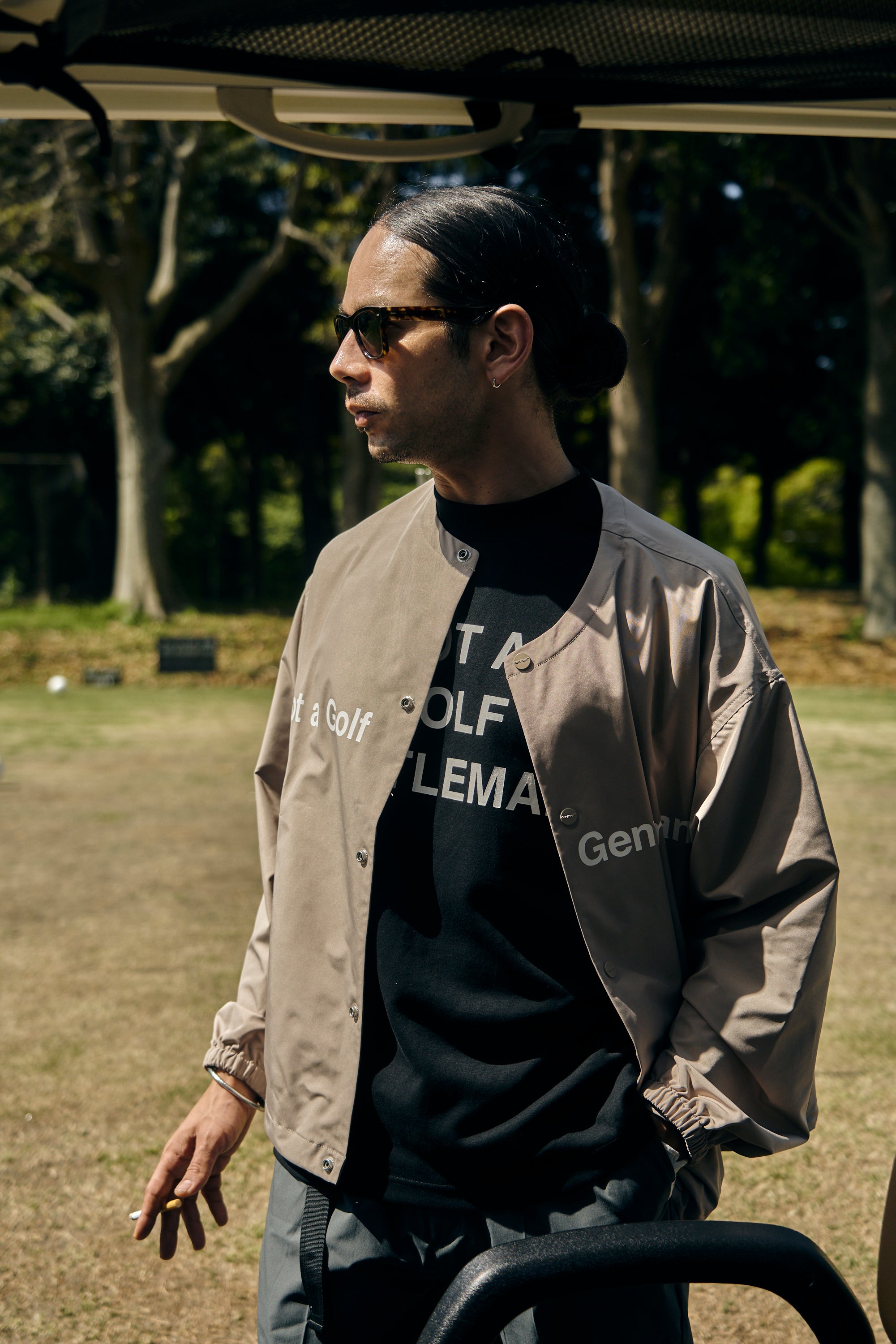 Cph/Golf™ LOGO NO COLLAR JACKET BLACK Cph/Golf™ LOGO NO COLLAR JACKET BLACK – Cph/Golf™︎