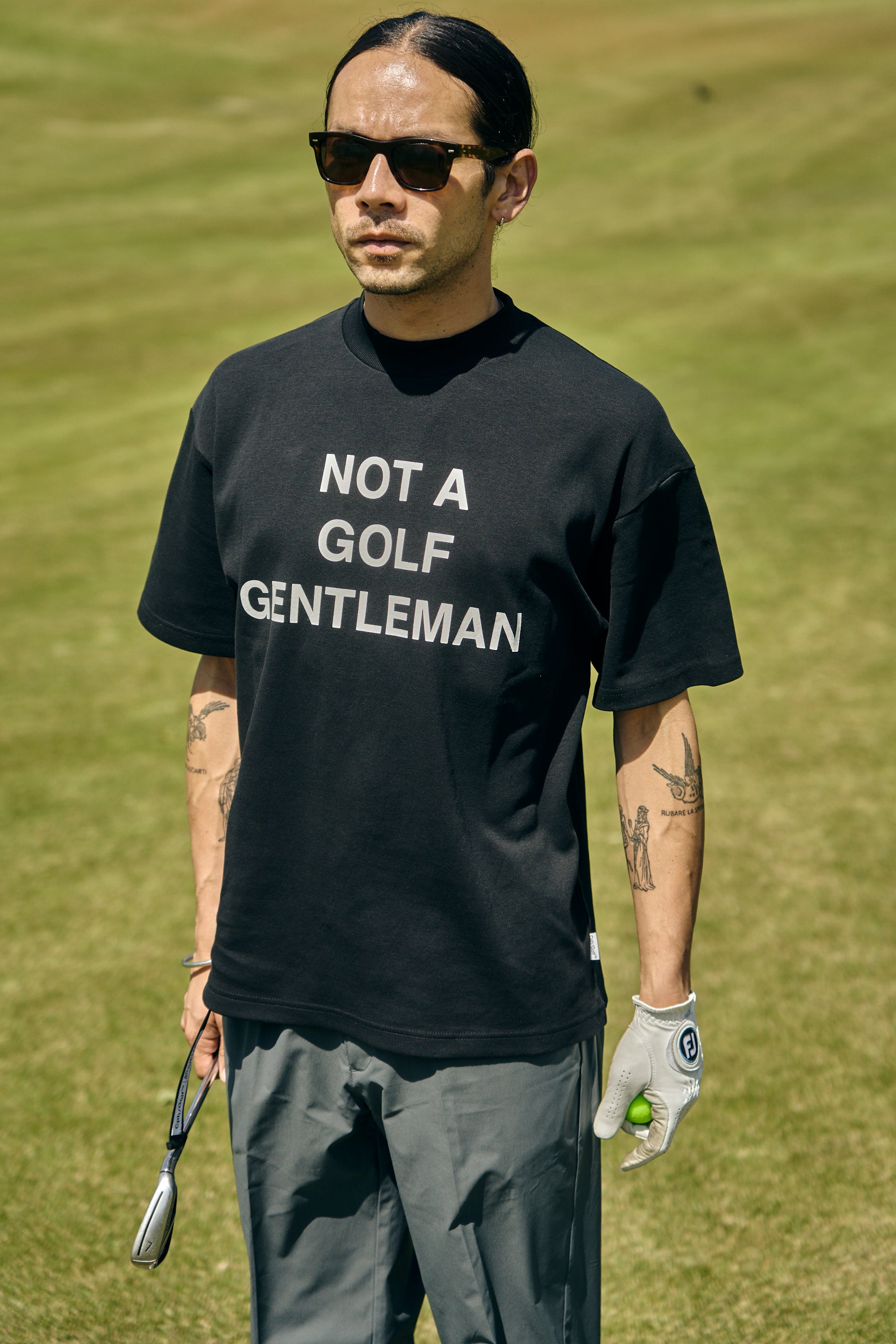 GENTLEMAN HALF MOCK NECK TEE BLACK – Cph/Golf™︎