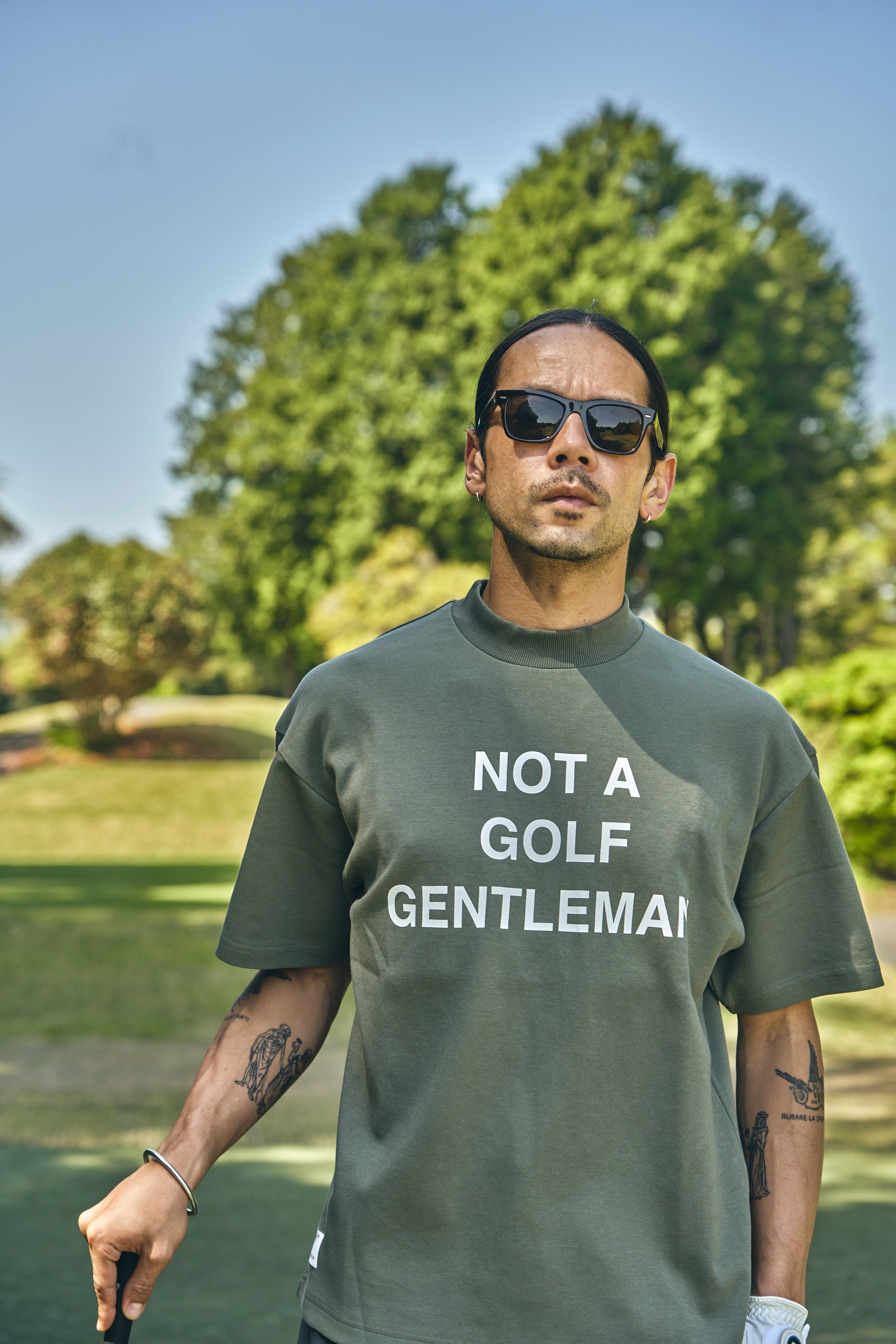 GENTLEMAN HALF MOCK NECK TEE SLATE GREEN – Cph/Golf™︎