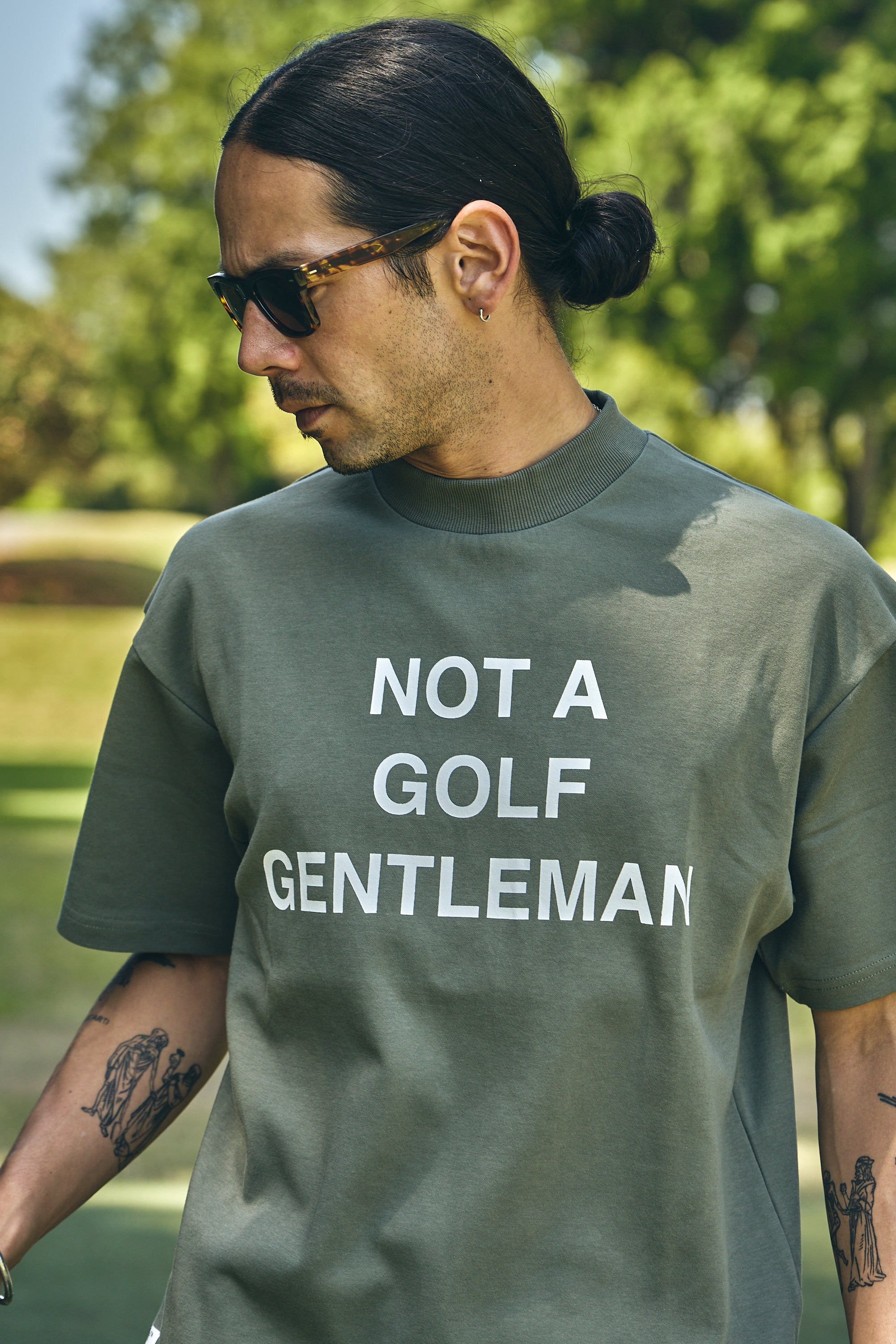 GENTLEMAN HALF MOCK NECK TEE SLATE GREEN – Cph/Golf™︎