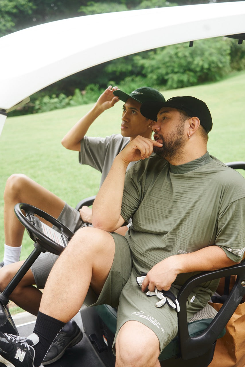 TNRCN MOCK NECK S/S OLIVE　ゴルフウェア　Mサイズ BREATHABLE WAFFLE MOCK NECK TEE OLIVE – Cph/Golf™︎