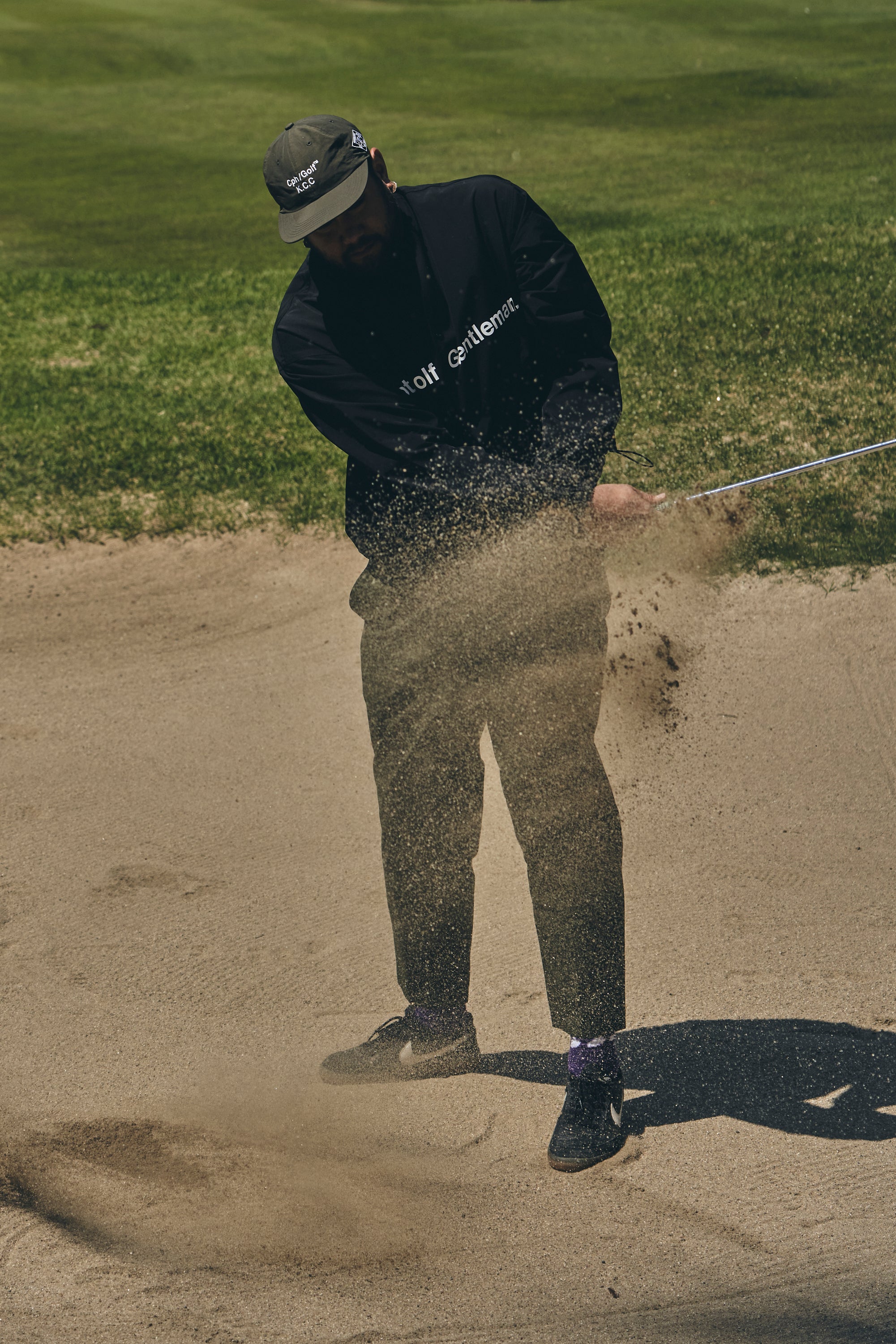 Cph/Golf™ LOGO NO COLLAR JACKET BLACK Cph/Golf™ LOGO NO COLLAR JACKET BLACK – Cph/Golf™︎