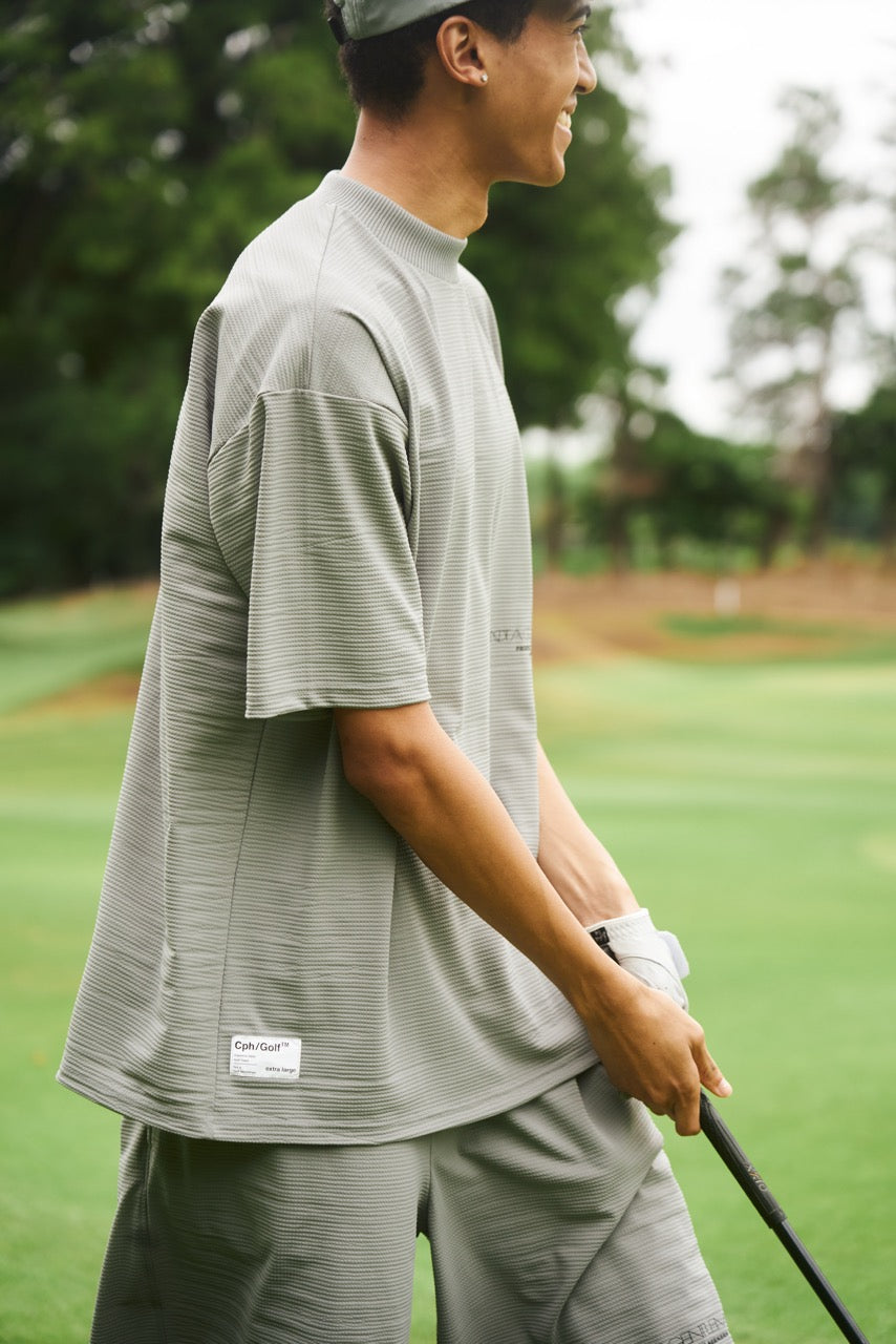 BREATHABLE WAFFLE MOCK NECK TEE L.GRAY – Cph/Golf™︎