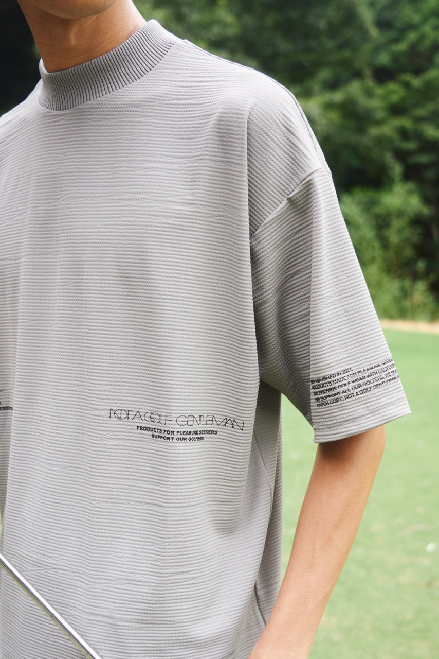 BREATHABLE WAFFLE MOCK NECK TEE L.GRAY – Cph/Golf™︎