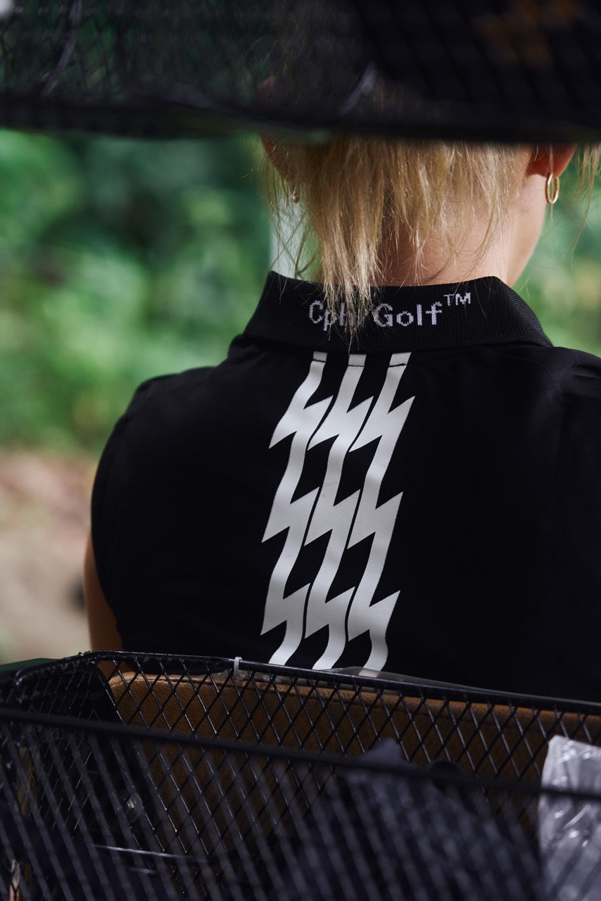 WOMEN] #THUNDER STIPES NO SLEEVE POLO ONE PIECE BLACK – Cph/Golf™︎