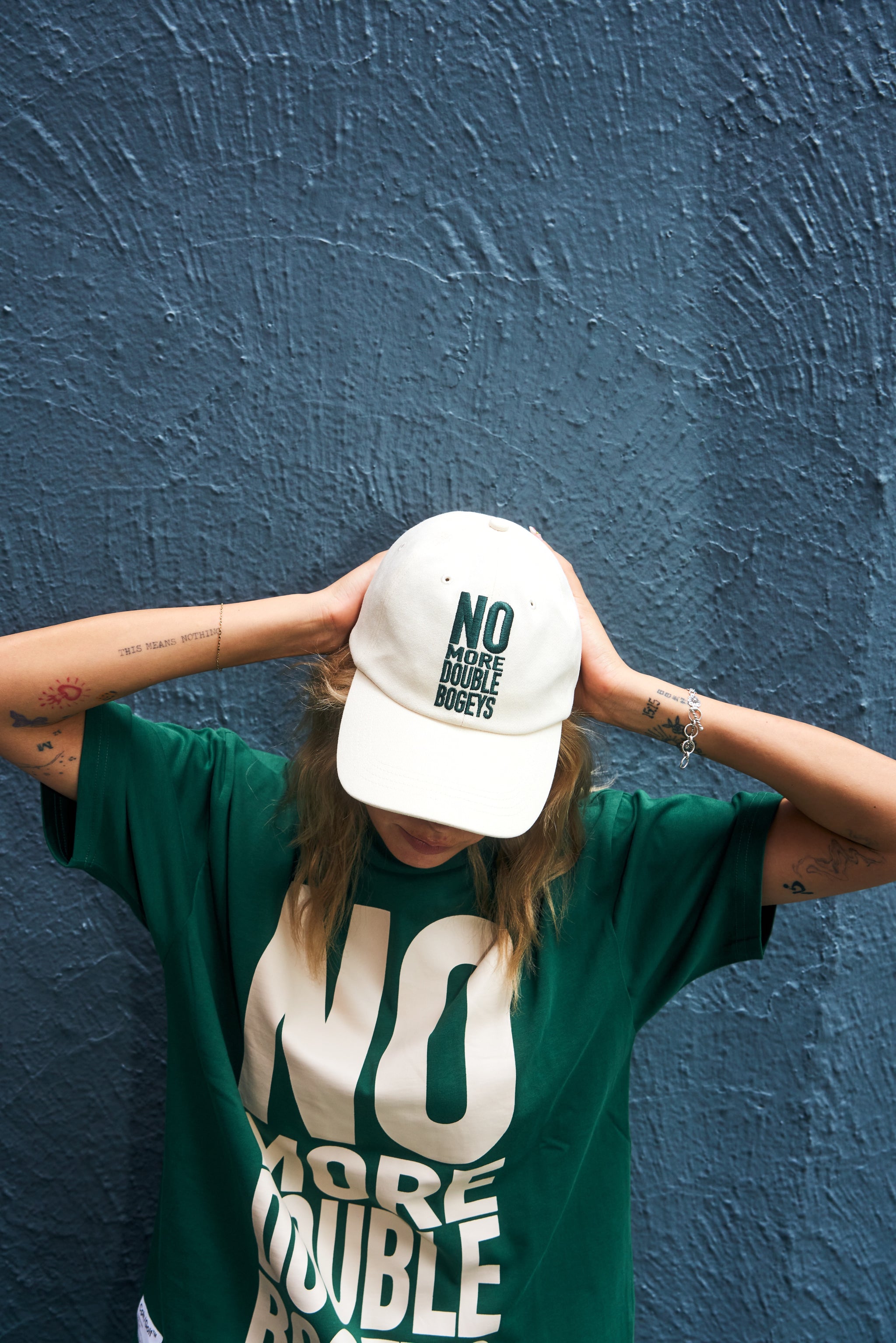 NO MORE DOUBLE BOGEYS ハーブモックネックシャツ　L NO MORE DOUBLE BOGEYS ハーブモックネックシャツ L