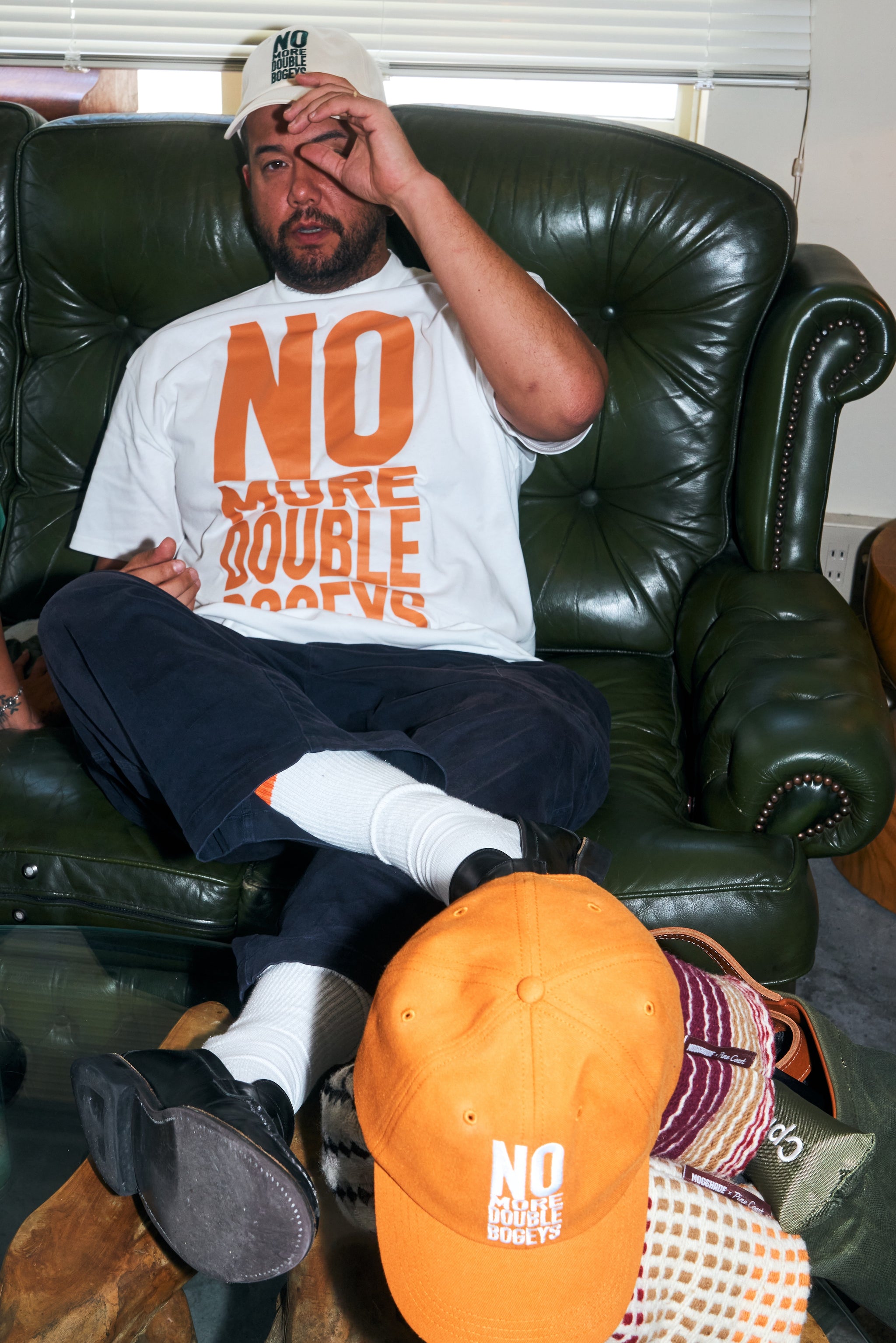 NO MORE DOUBLE BOGEYS HALF MOCK NECK TEE WHITE – Cph/Golf™︎