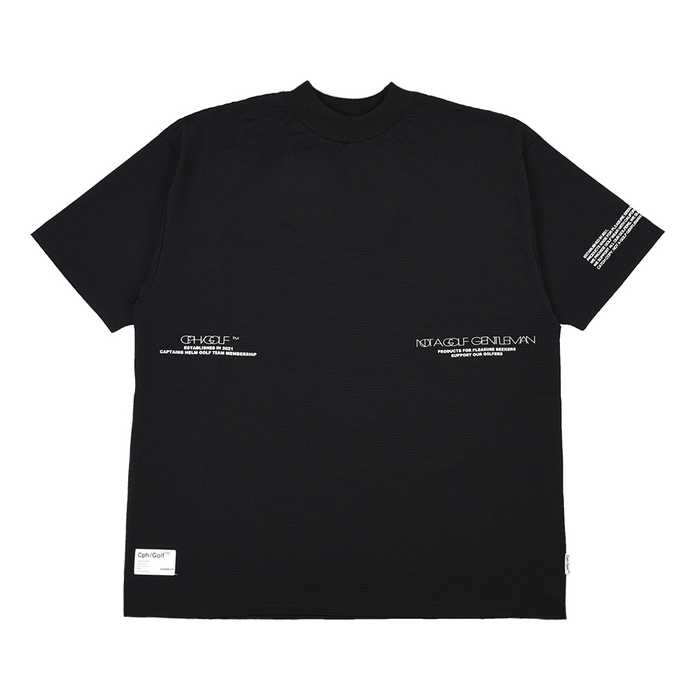 BREATHABLE WAFFLE MOCK NECK TEE BLACK – Cph/Golf™︎