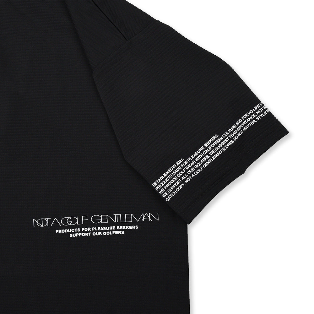 BREATHABLE WAFFLE MOCK NECK TEE BLACK – Cph/Golf™︎