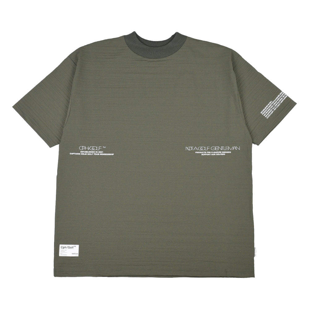 BREATHABLE WAFFLE MOCK NECK TEE OLIVE – Cph/Golf™︎