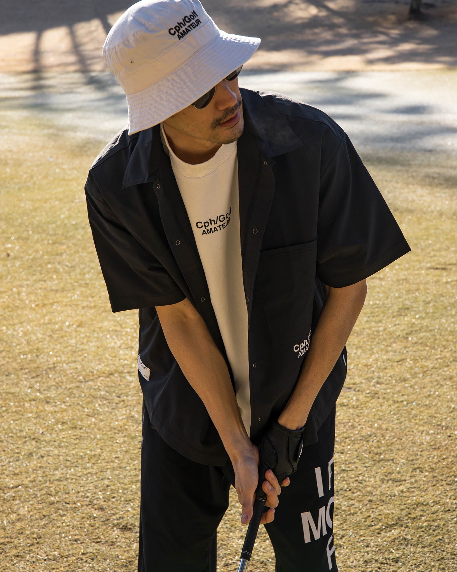 Cph/Golf™️ AMATEUR MOCK NECK TEE - WHITE - – Captains Helm Golf