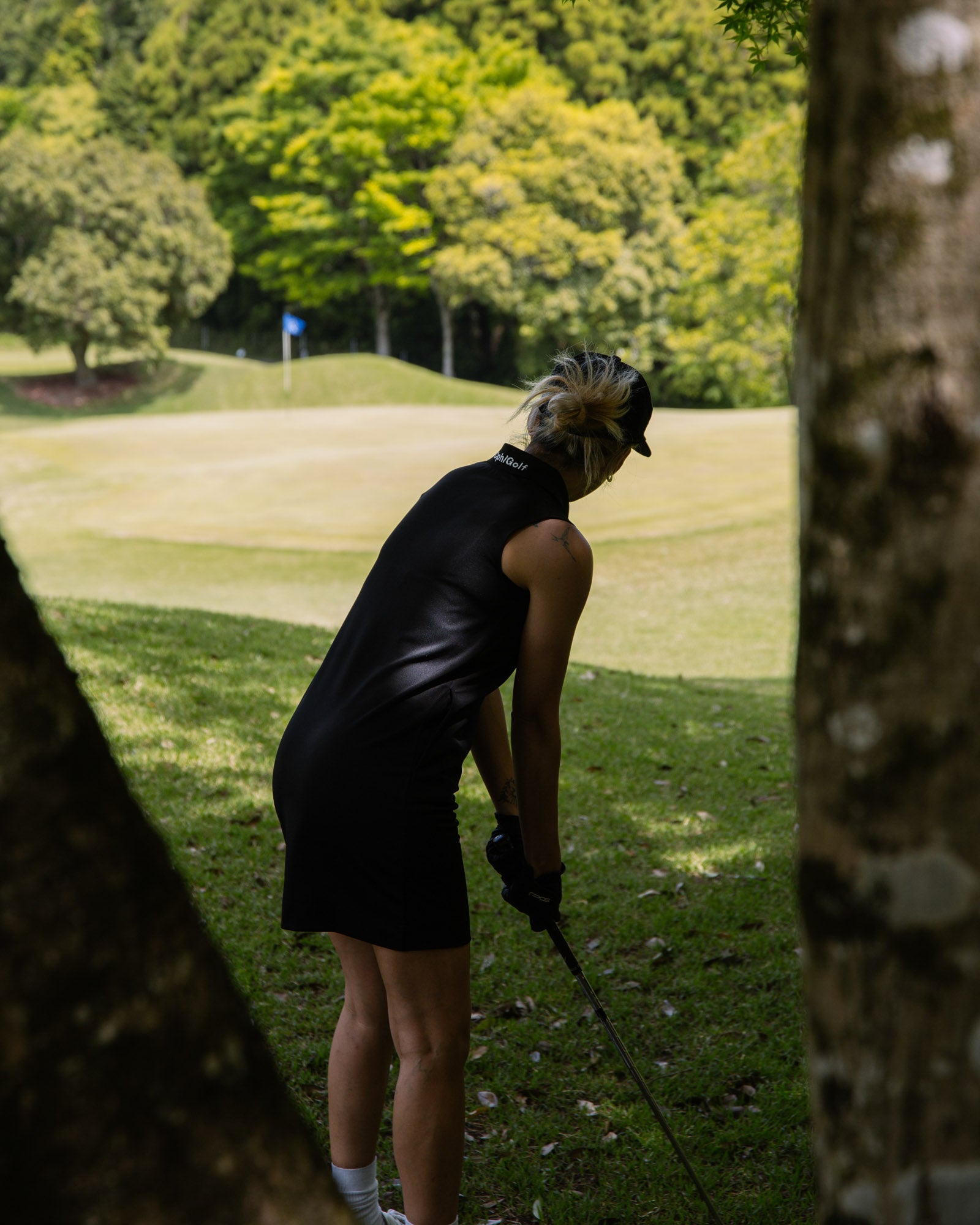 WOMENS】#NO SLEEVE POLO ONE-PIECE - BLACK - – Cph/Golf™︎