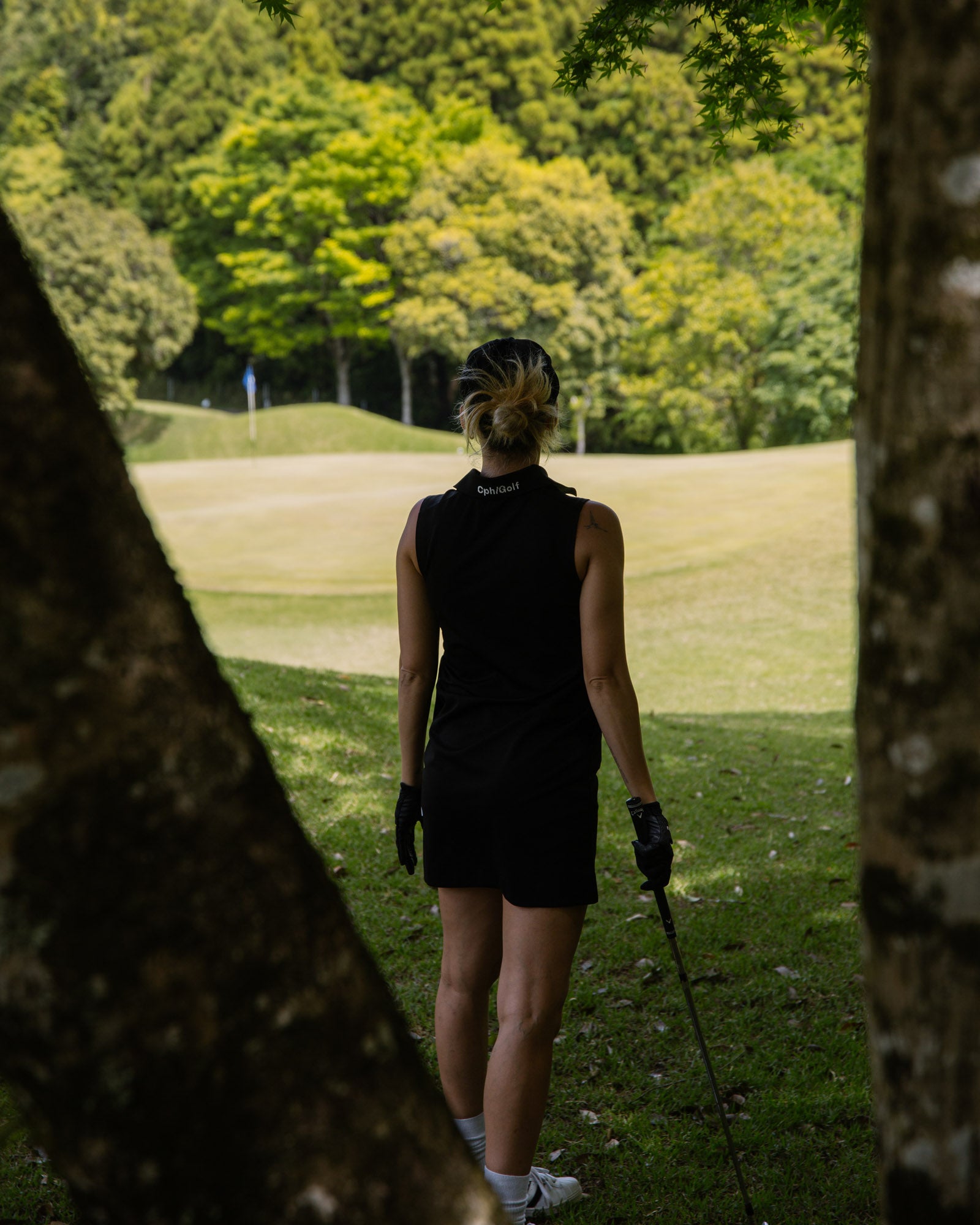 WOMENS】#NO SLEEVE POLO ONE-PIECE - BLACK - – Cph/Golf™︎