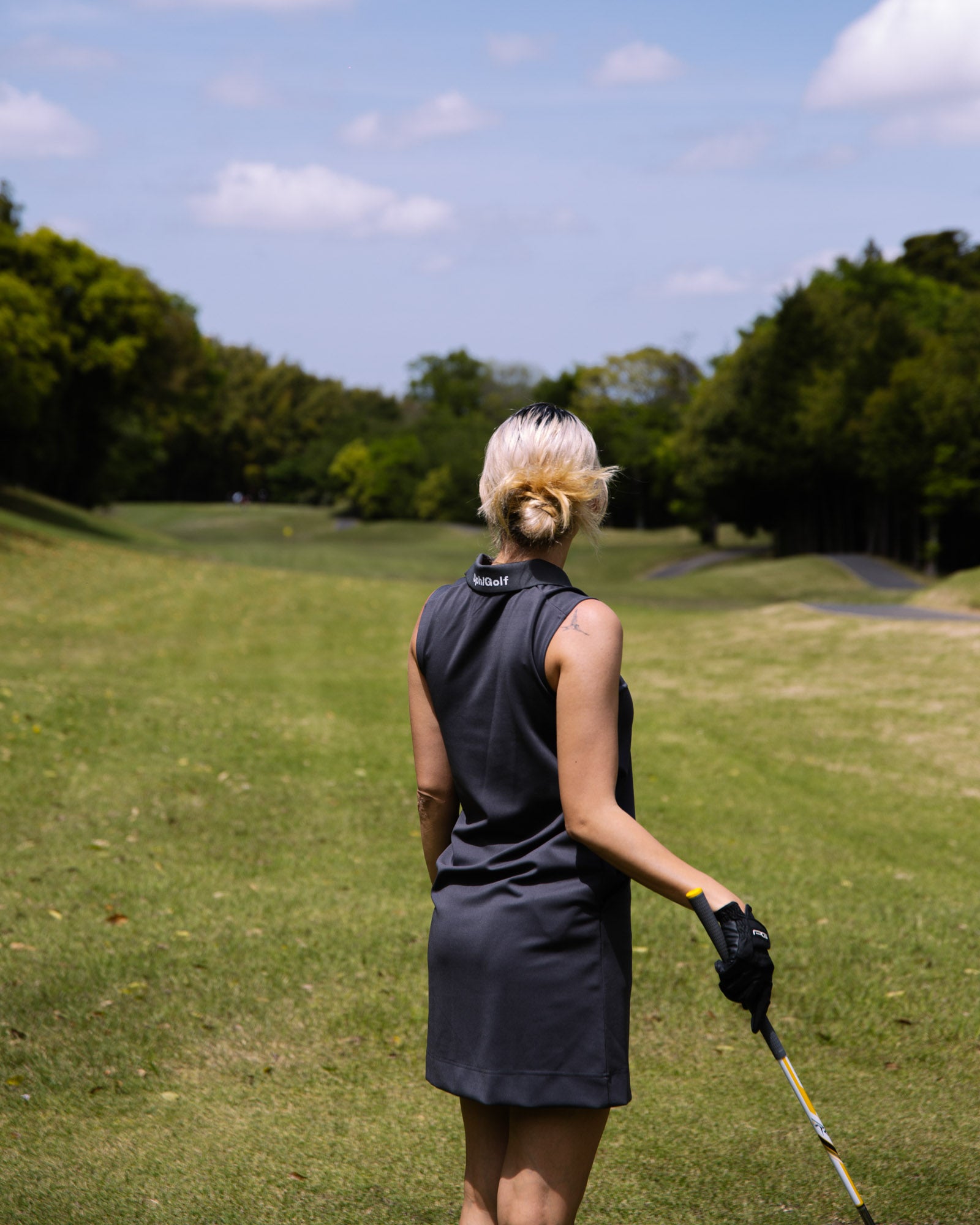 WOMENS】#NO SLEEVE POLO ONE-PIECE - BLACK - – Cph/Golf™︎