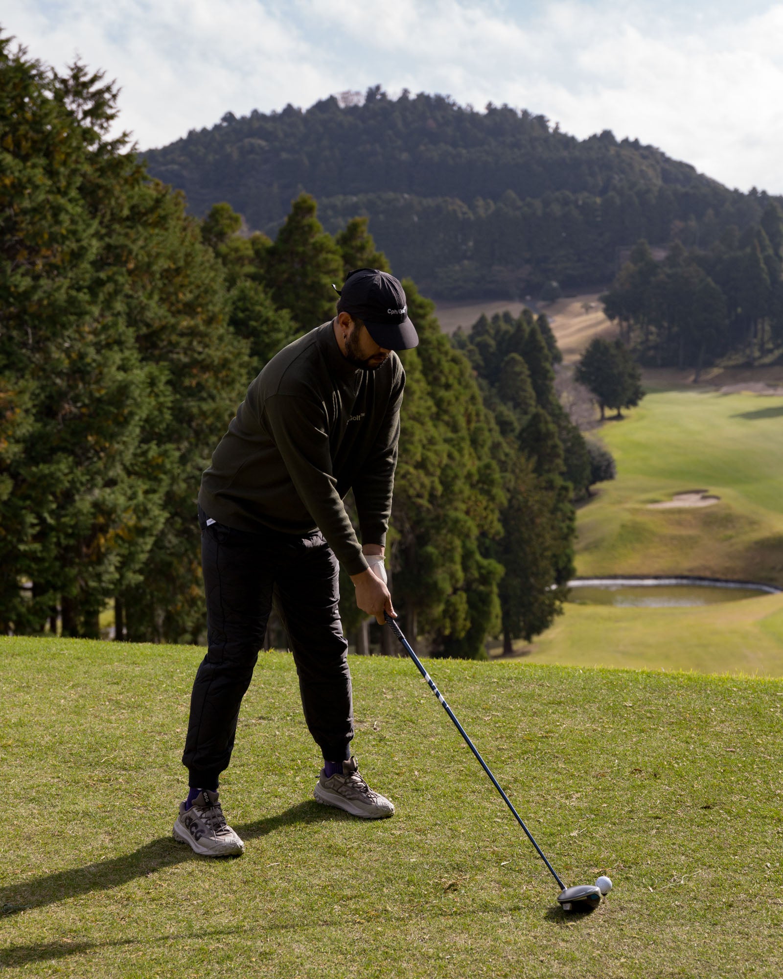 THERMAL MOCK NECK LS TEE - BLACK - – Cph/Golf™︎