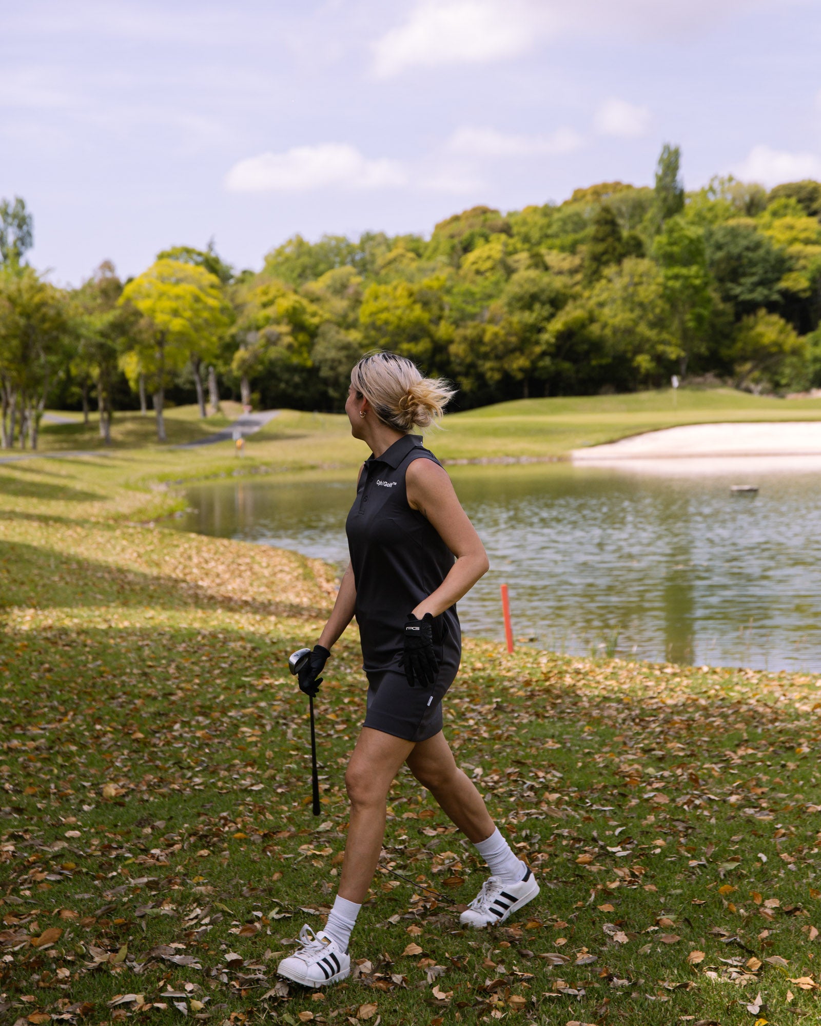 WOMENS】#NO SLEEVE POLO ONE-PIECE - BLACK - – Cph/Golf™︎
