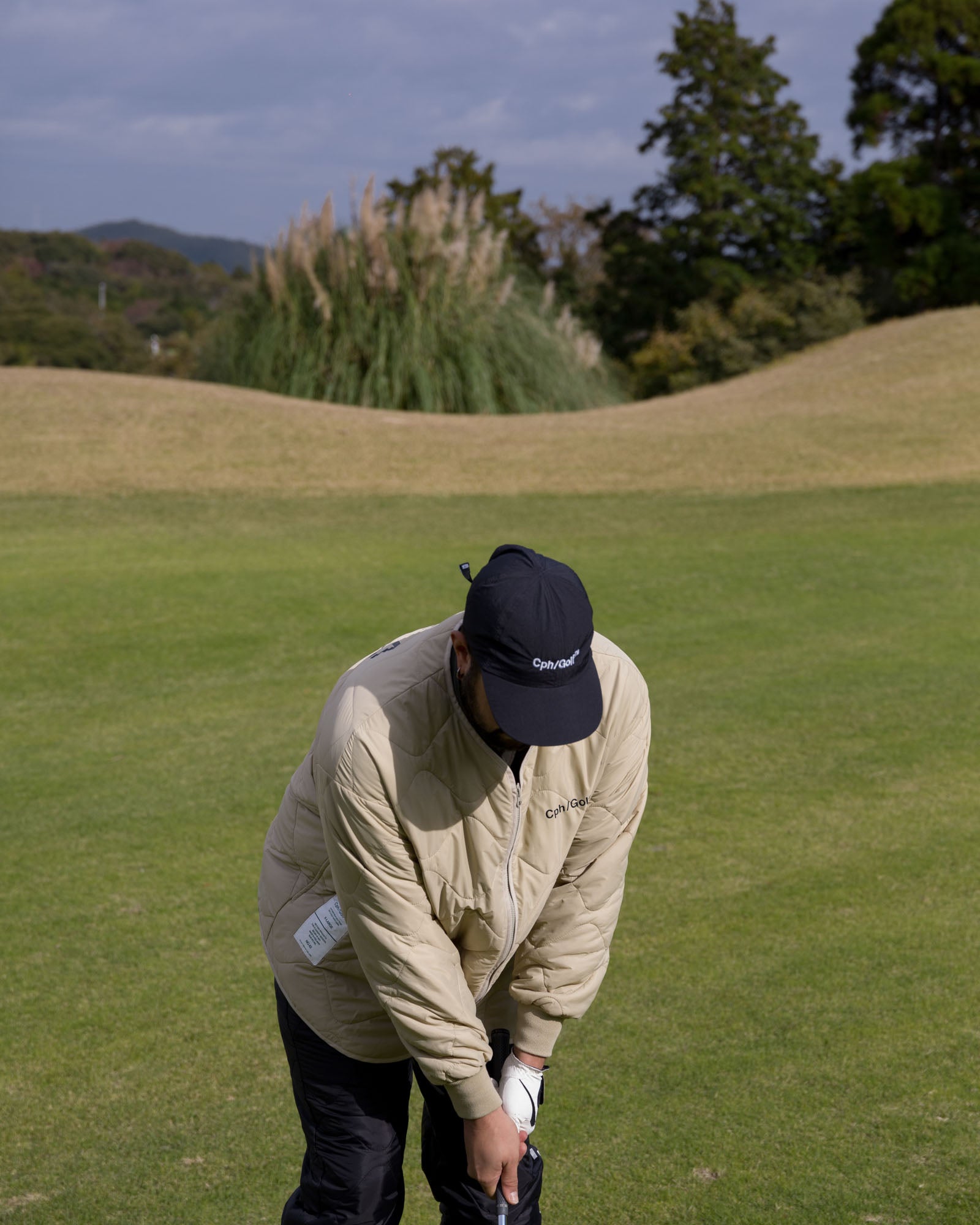QUILTING NO-COLLAR JACKET - BEIGE - – Cph/Golf™︎
