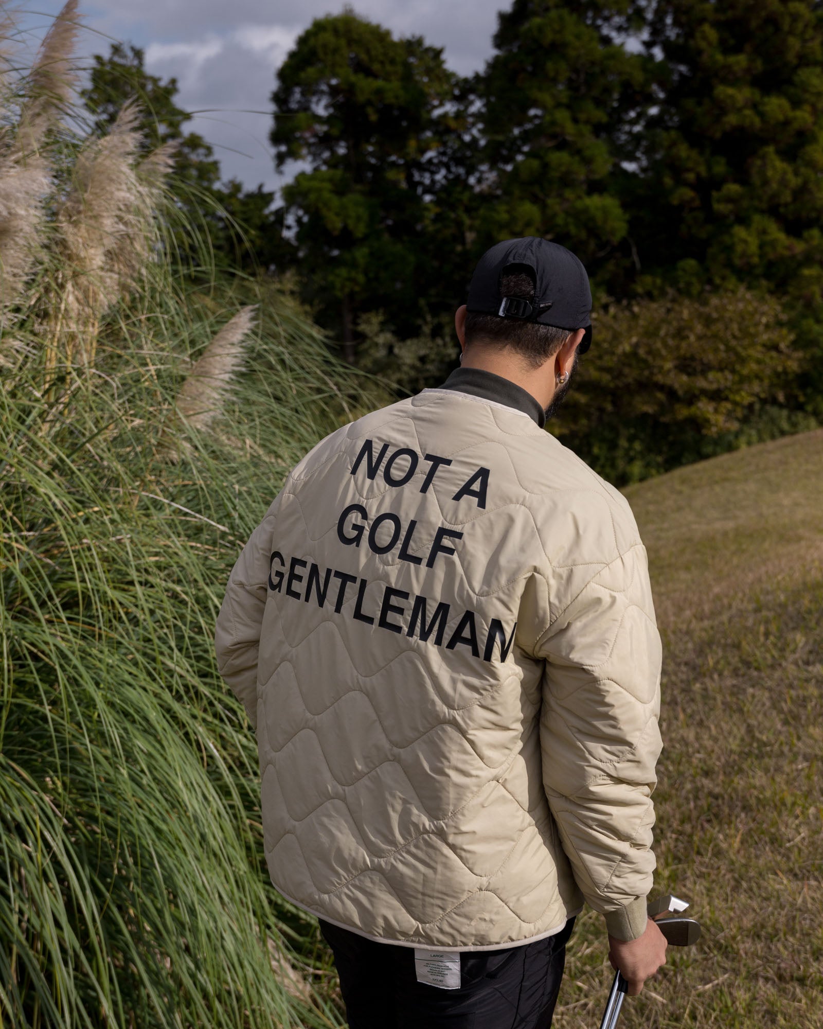 QUILTING NO-COLLAR JACKET - BEIGE - – Cph/Golf™︎