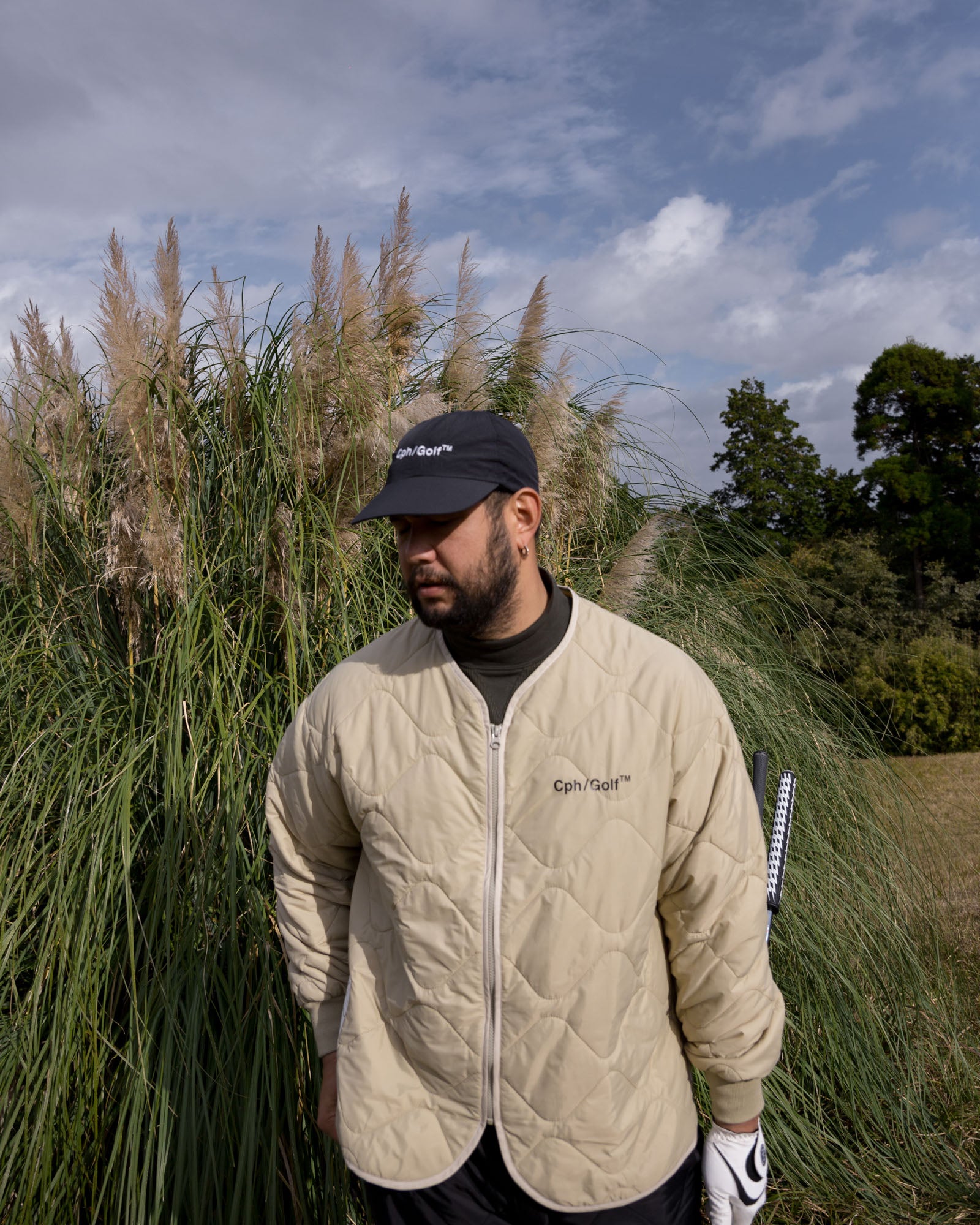 QUILTING NO-COLLAR JACKET - BEIGE - – Cph/Golf™︎