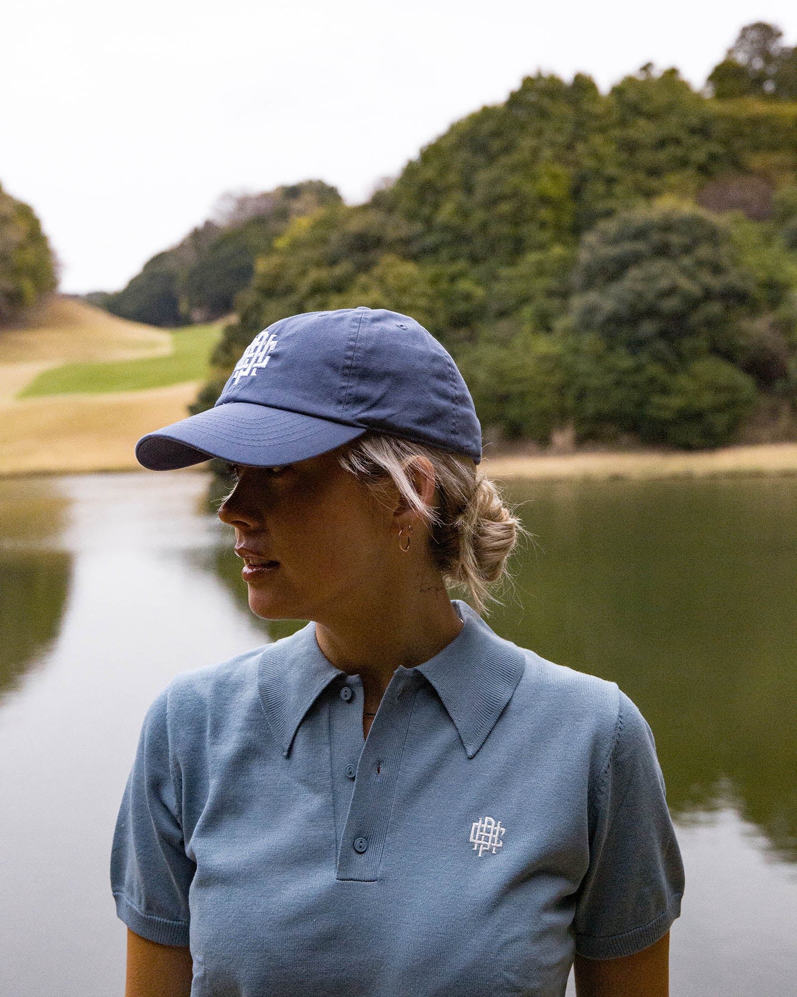 レディースウェア #OVERLAP LOGO JAQUARD KNIT POLO BLACK WOMENS】#OVERLAP LOGO JAQUARD KNIT POLO - BLACK - – Cph/Golf™︎